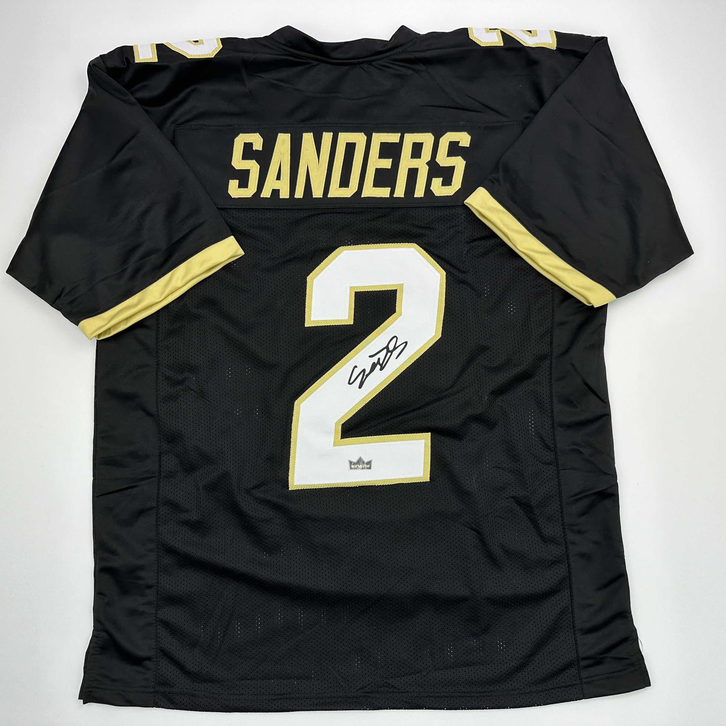 Facsimile Autographed Shedeur Sanders Colorado Black Reprint Laser Auto College Football Jersey Size Men's XL