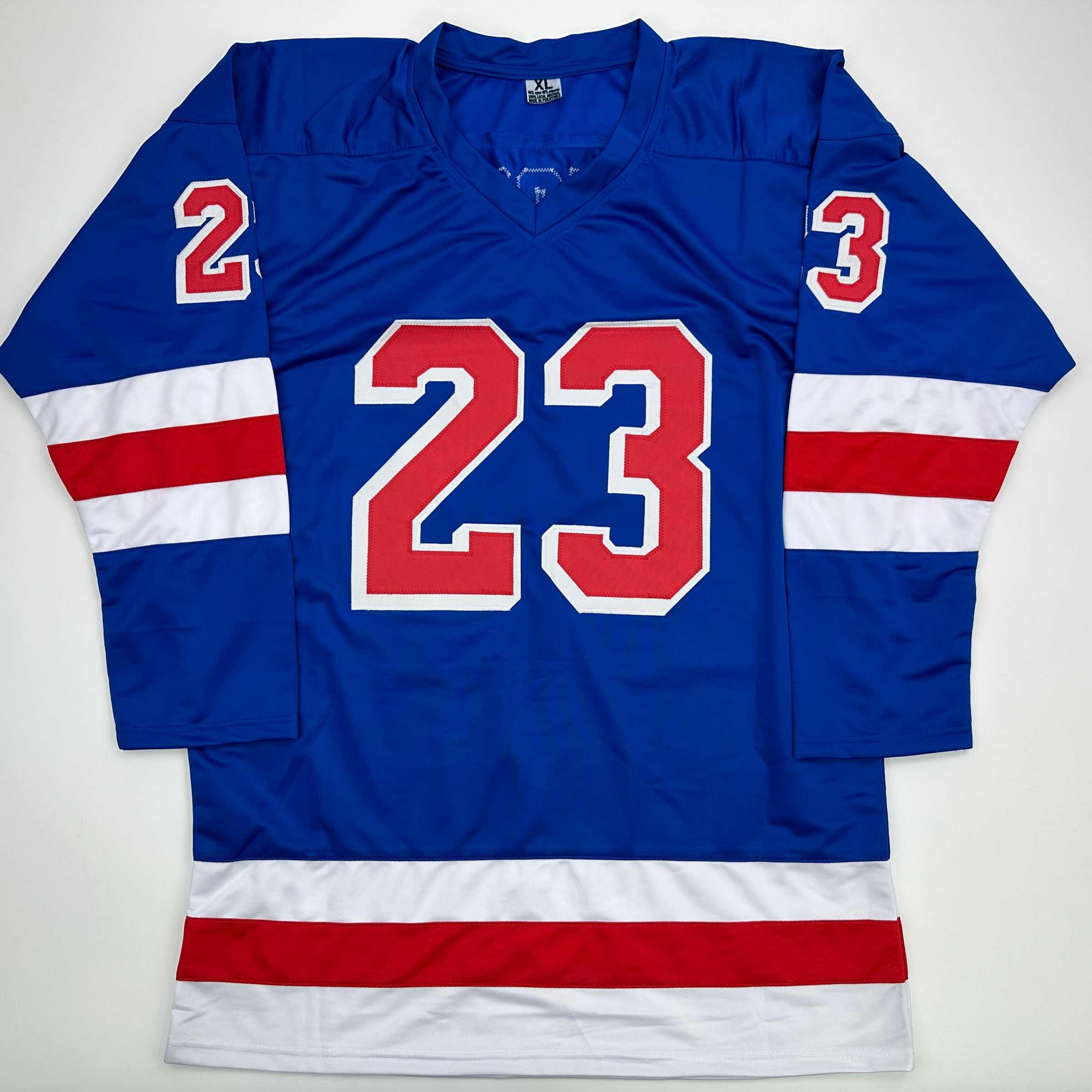 Facsimile Autographed Adam Fox New York Blue Reprint Laser Auto Hockey Jersey Size Men's XL