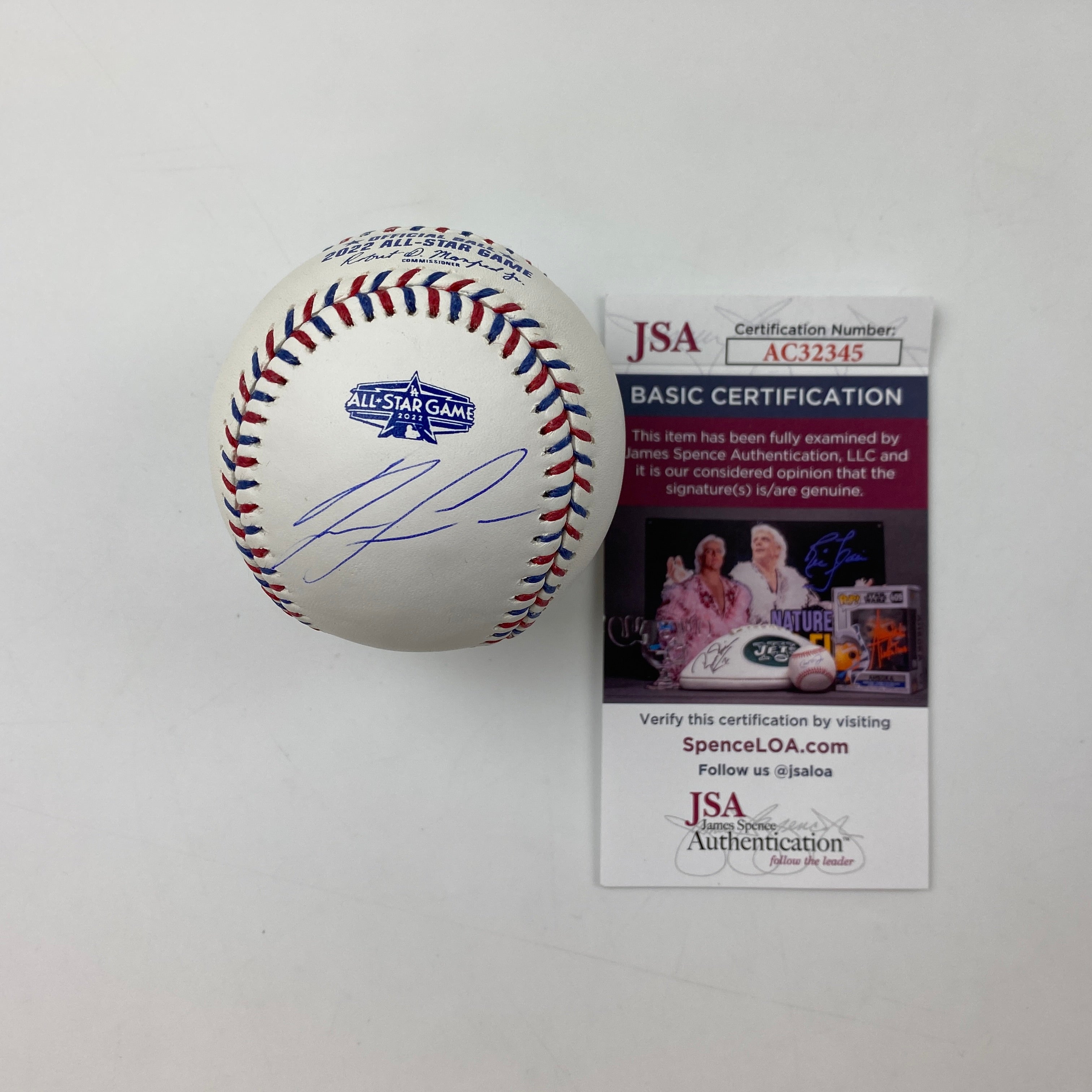Autographed/Signed Ronald Acuna Jr. 2022 All-Star Game Rawlings Official Major League ROML Baseball JSA COA