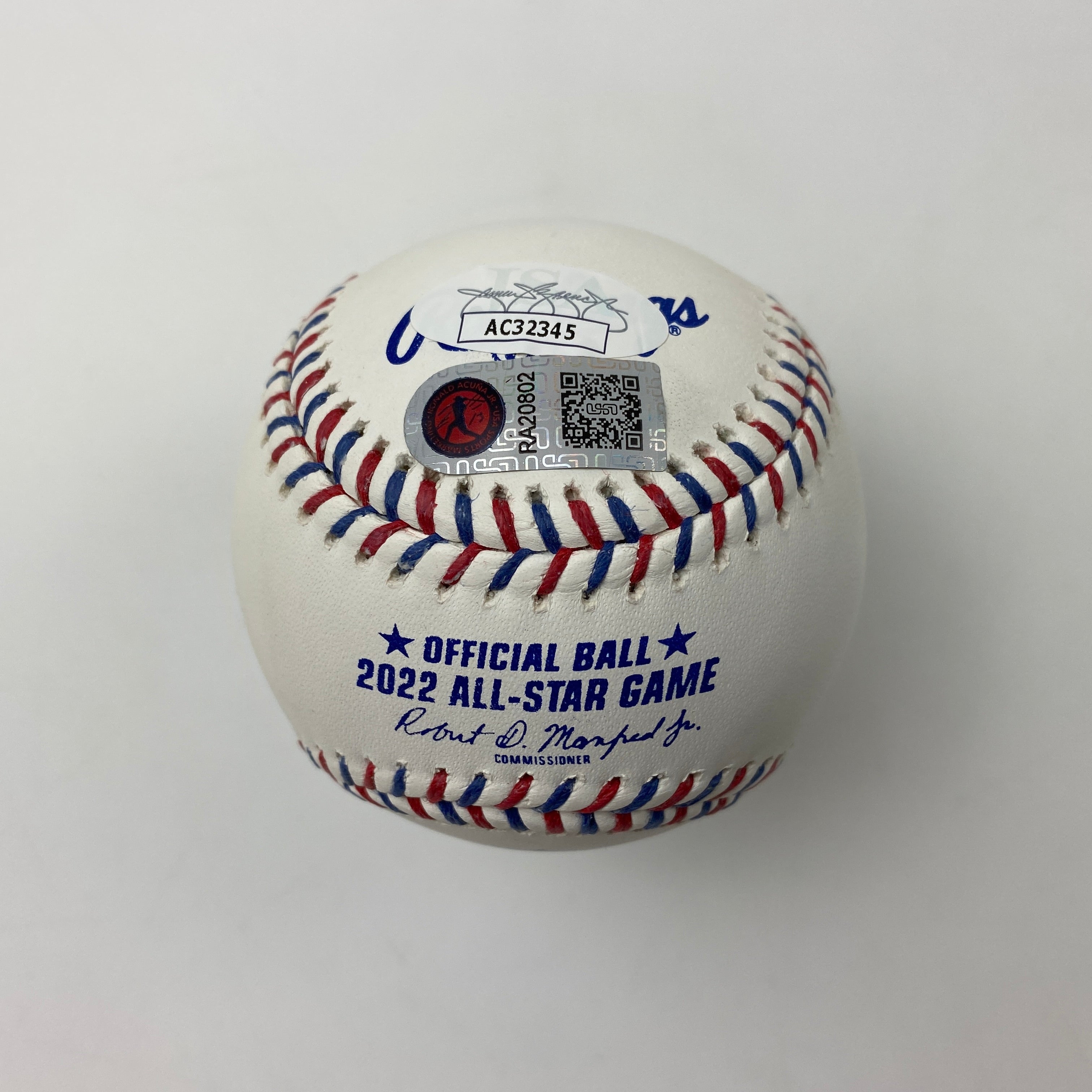 Autographed/Signed Ronald Acuna Jr. 2022 All-Star Game Rawlings Official Major League ROML Baseball JSA COA