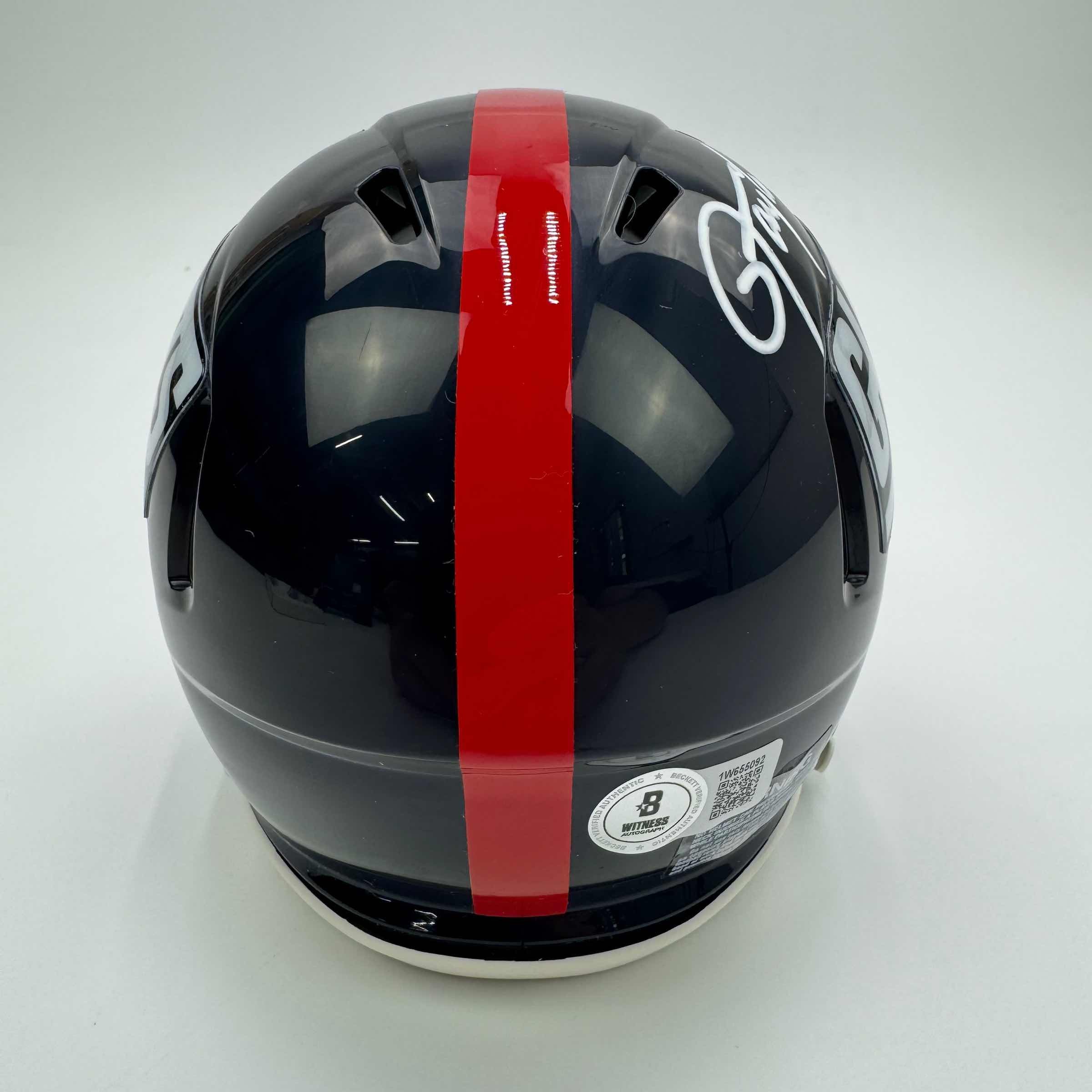 Autographed/Signed Lawrence Taylor New York Giants Retro Mini Football Helmet Beckett BAS COA