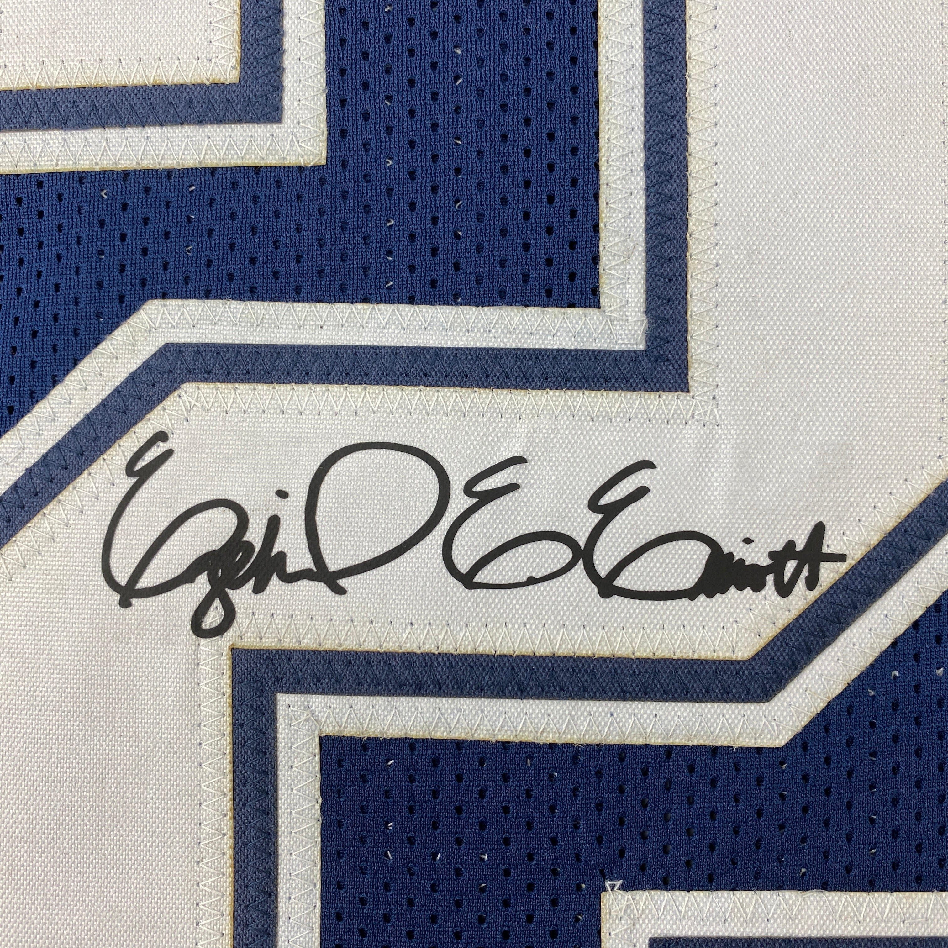 Facsimile Autographed Ezekiel Elliott Dallas Blue Reprint Laser Auto Football Jersey Size Men's XL
