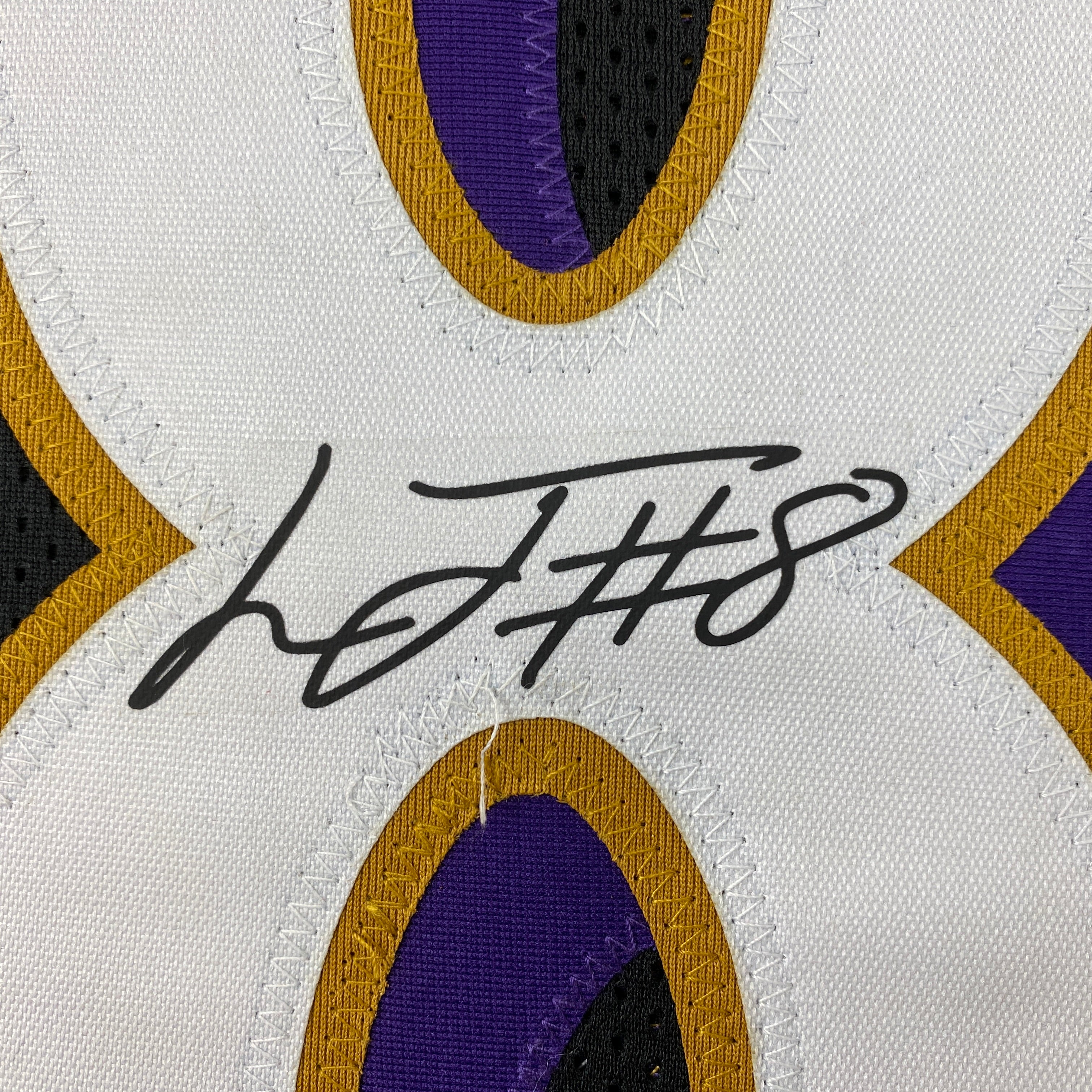Facsimile Autographed Lamar Jackson Baltimore Black Reprint Laser Auto Football Jersey Size Men's XL