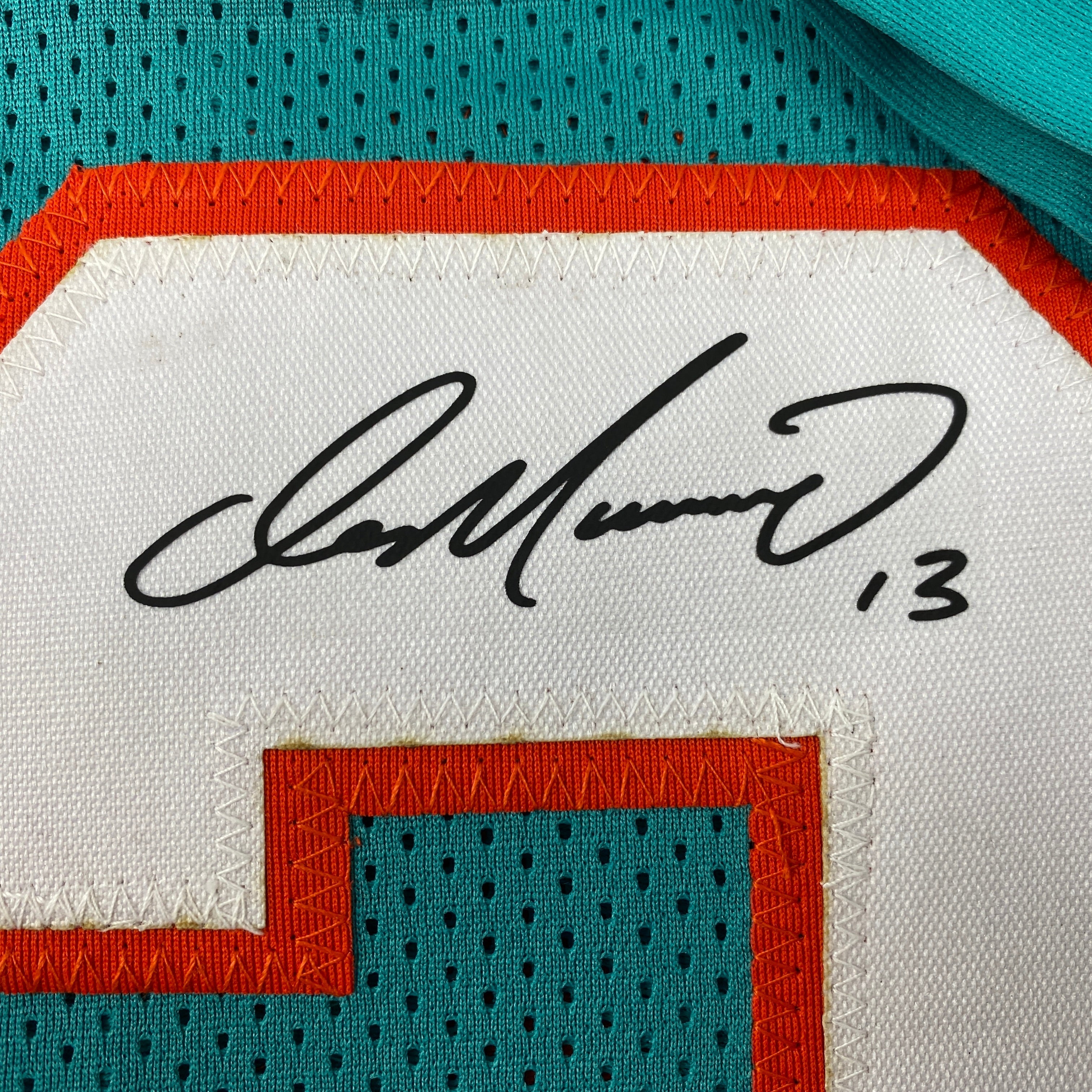 Facsimile Autographed Dan Marino Miami Teal Reprint Laser Auto Football Jersey Size Men's XL