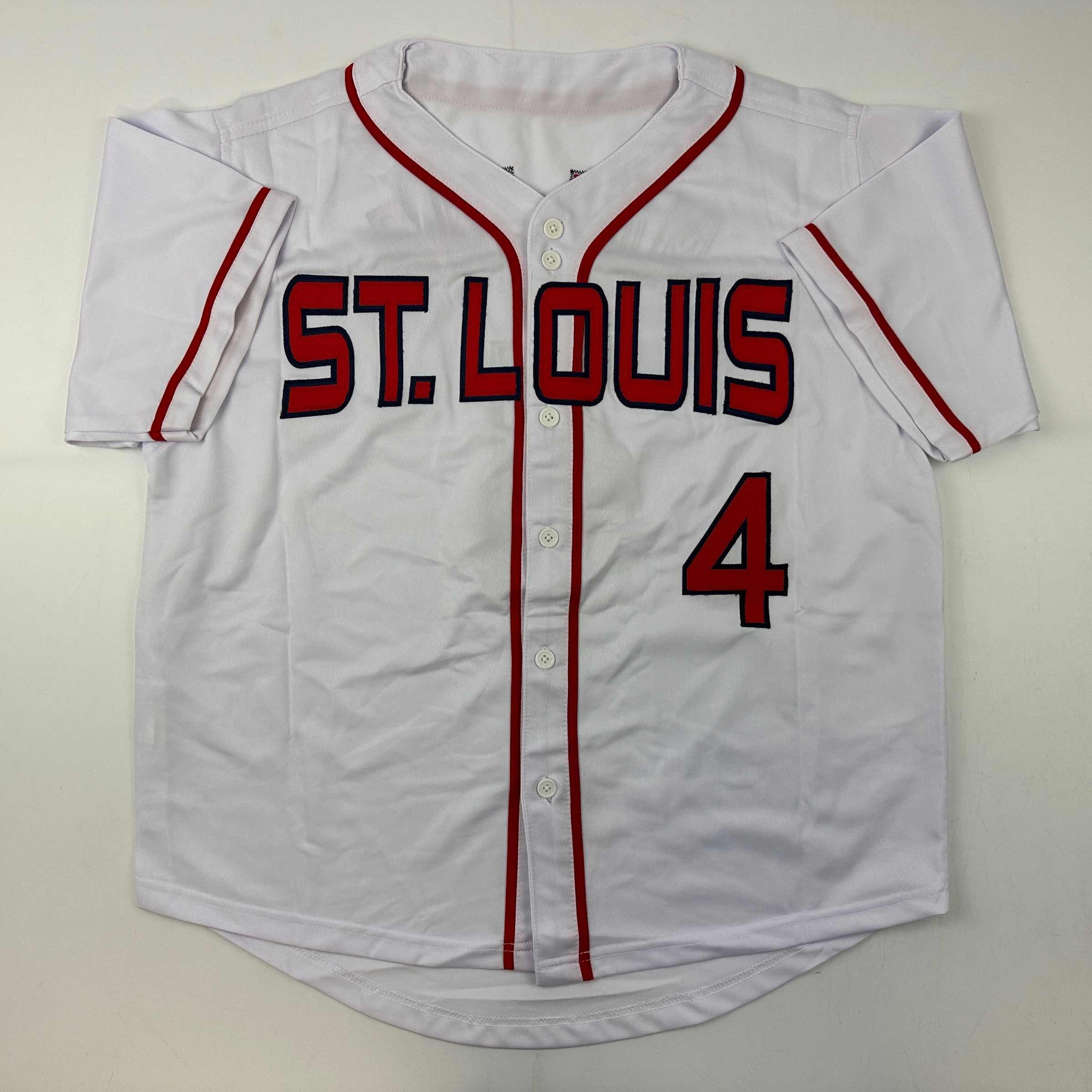 Facsimile Autographed Yadier Molina St. Louis White Reprint Laser Auto Baseball Jersey Size Men's XL