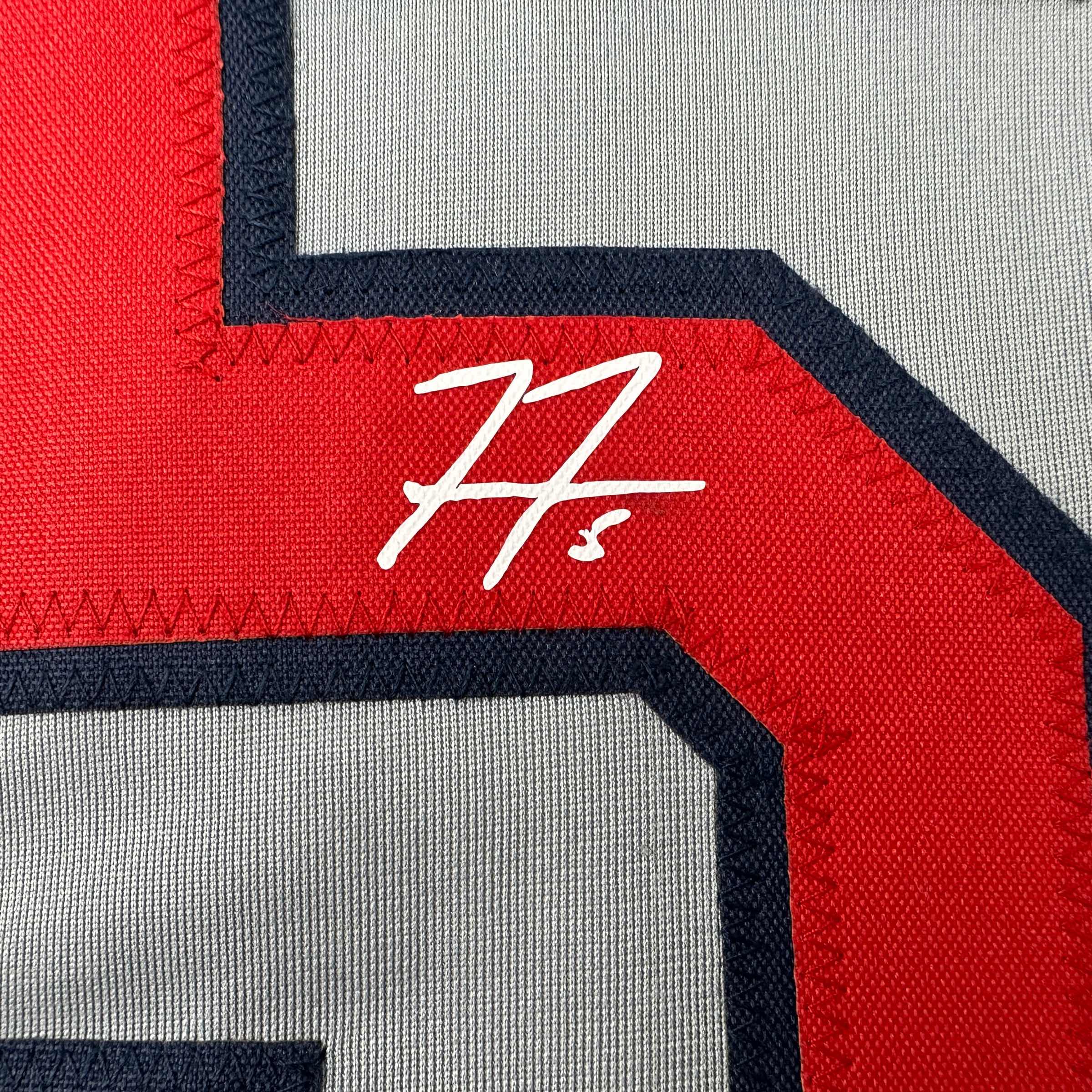 Facsimile Autographed Freddie Freeman Atlanta Grey Reprint Laser Auto Baseball Jersey Size Men's XL