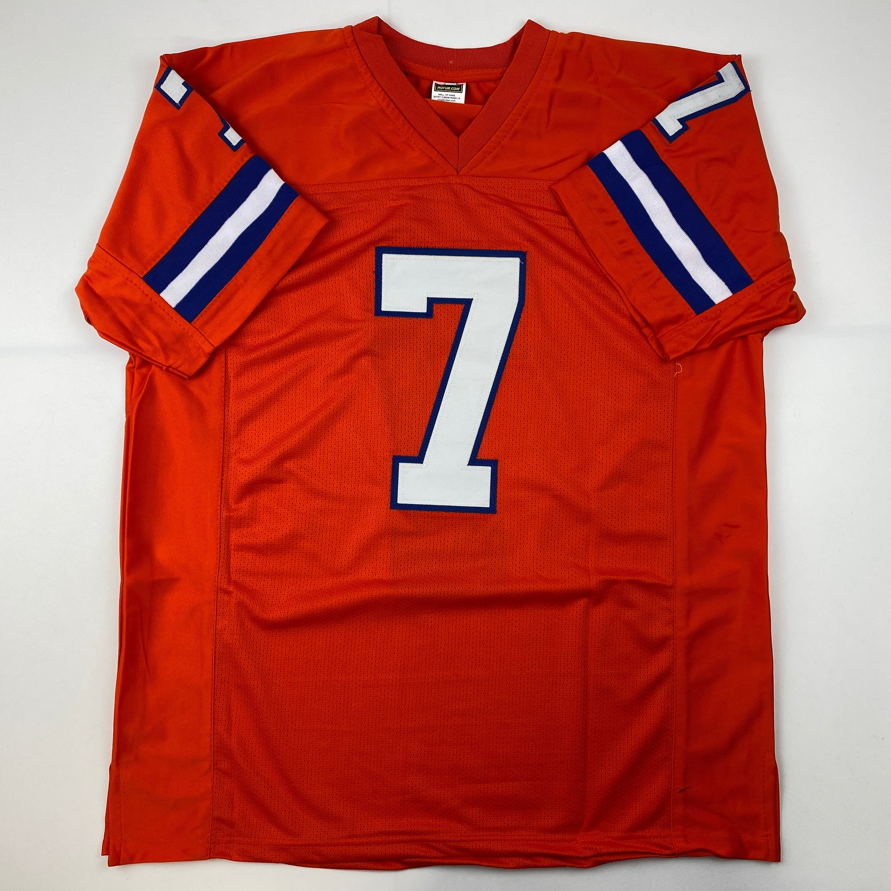 Facsimile Autographed John Elway Denver Orange Retro Reprint Laser Auto Football Jersey Size Men's XL