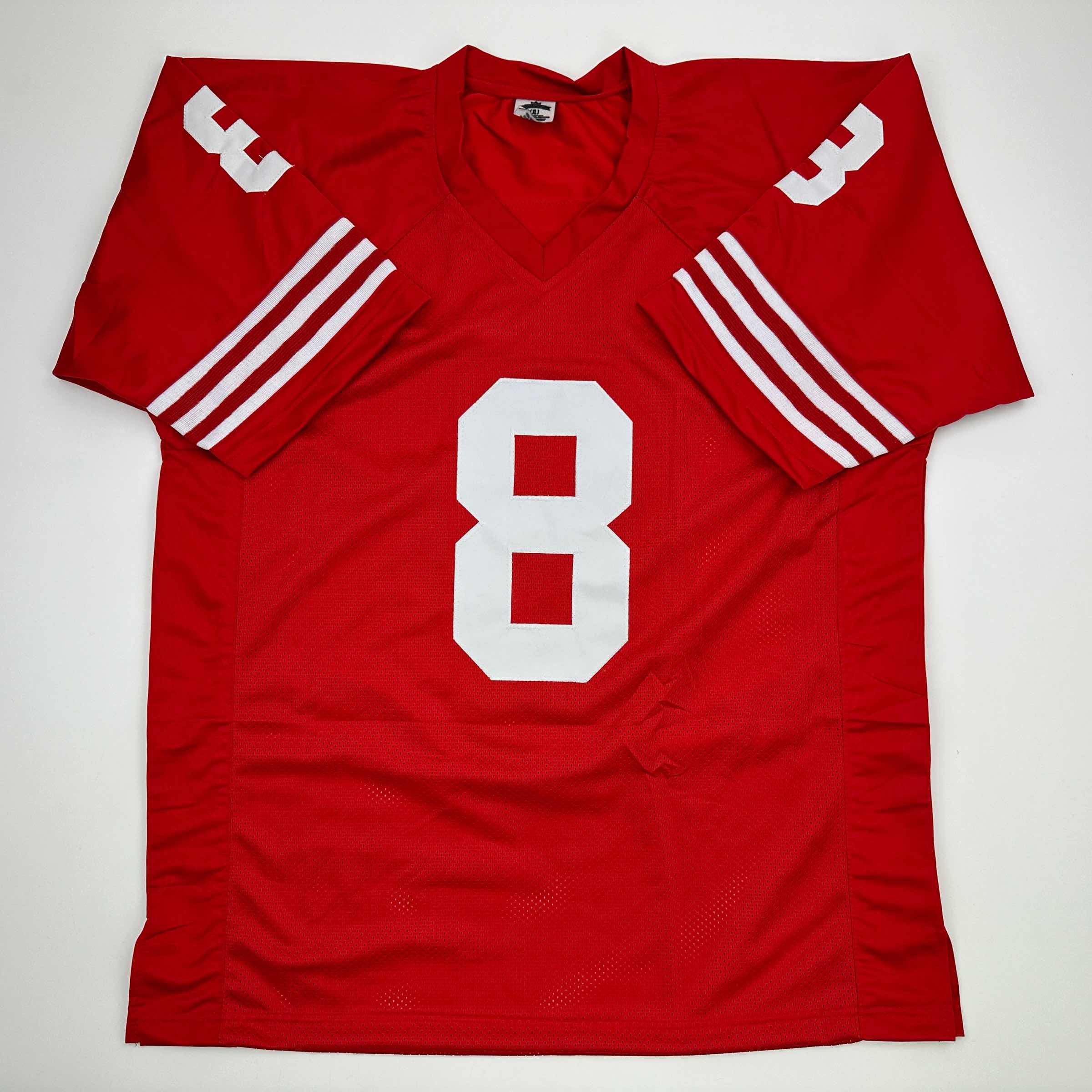 Autographed/Signed Steve Young San Francisco Red Football Jersey JSA COA