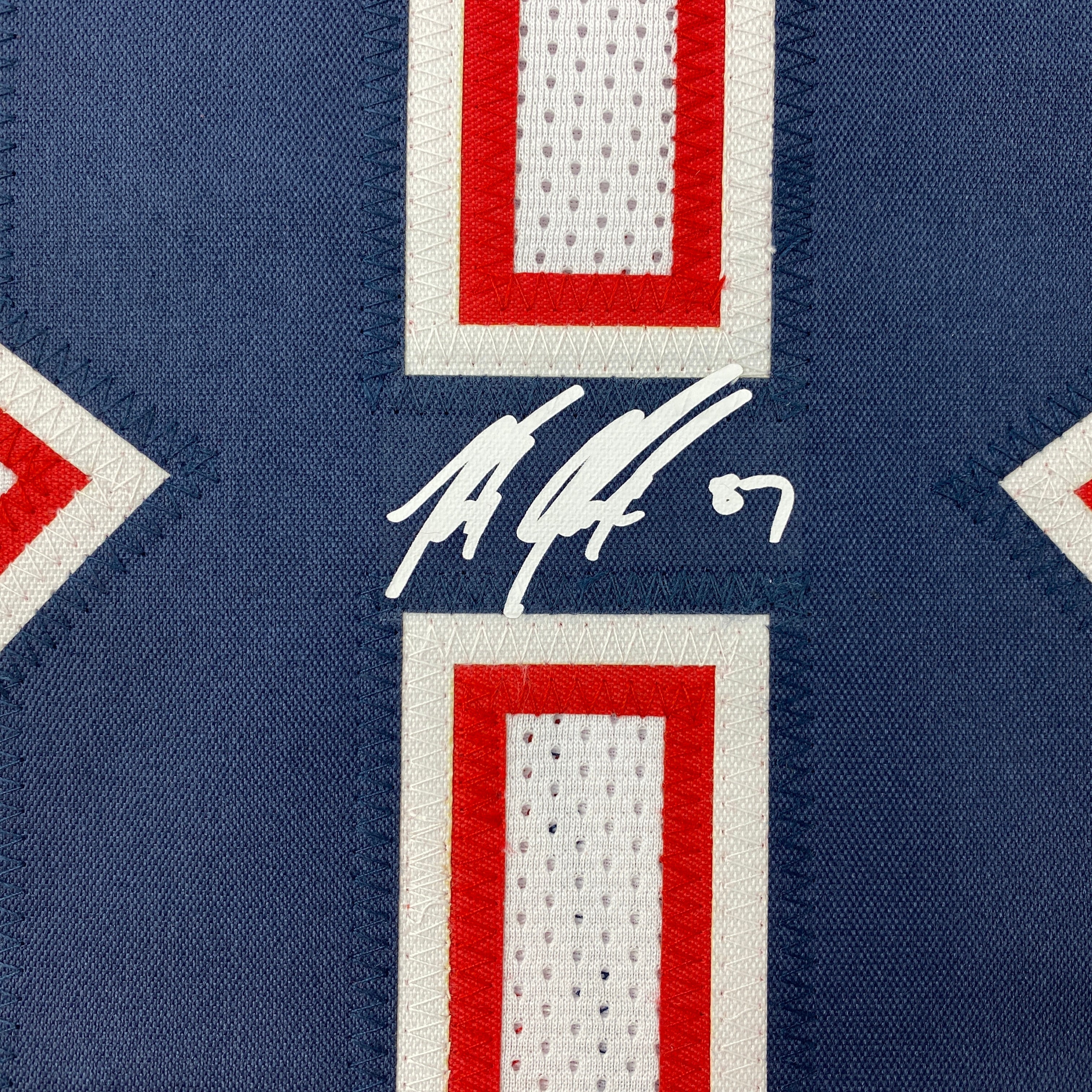 Facsimile Autographed Rob Gronk Gronkowski New England White Reprint Laser Auto Football Jersey Size Men's XL