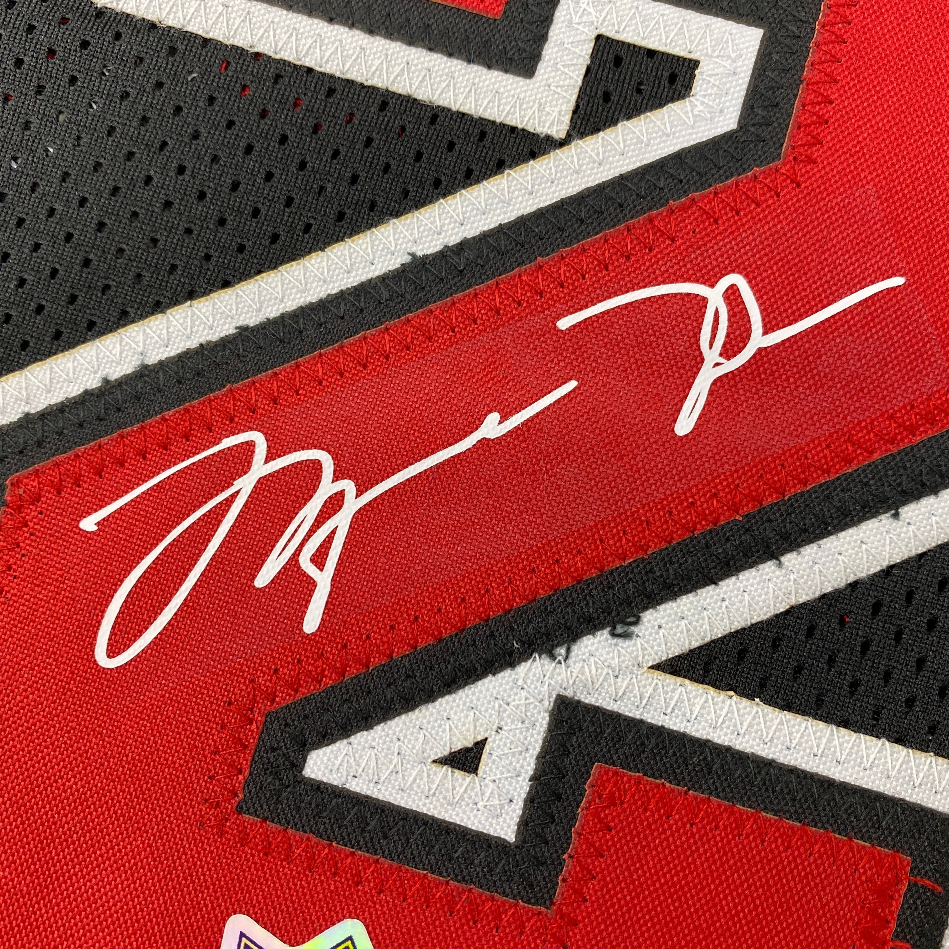Facsimile Autographed Michael Jordan Chicago Black Reprint Laser Auto Basketball Jersey Size Men's XL