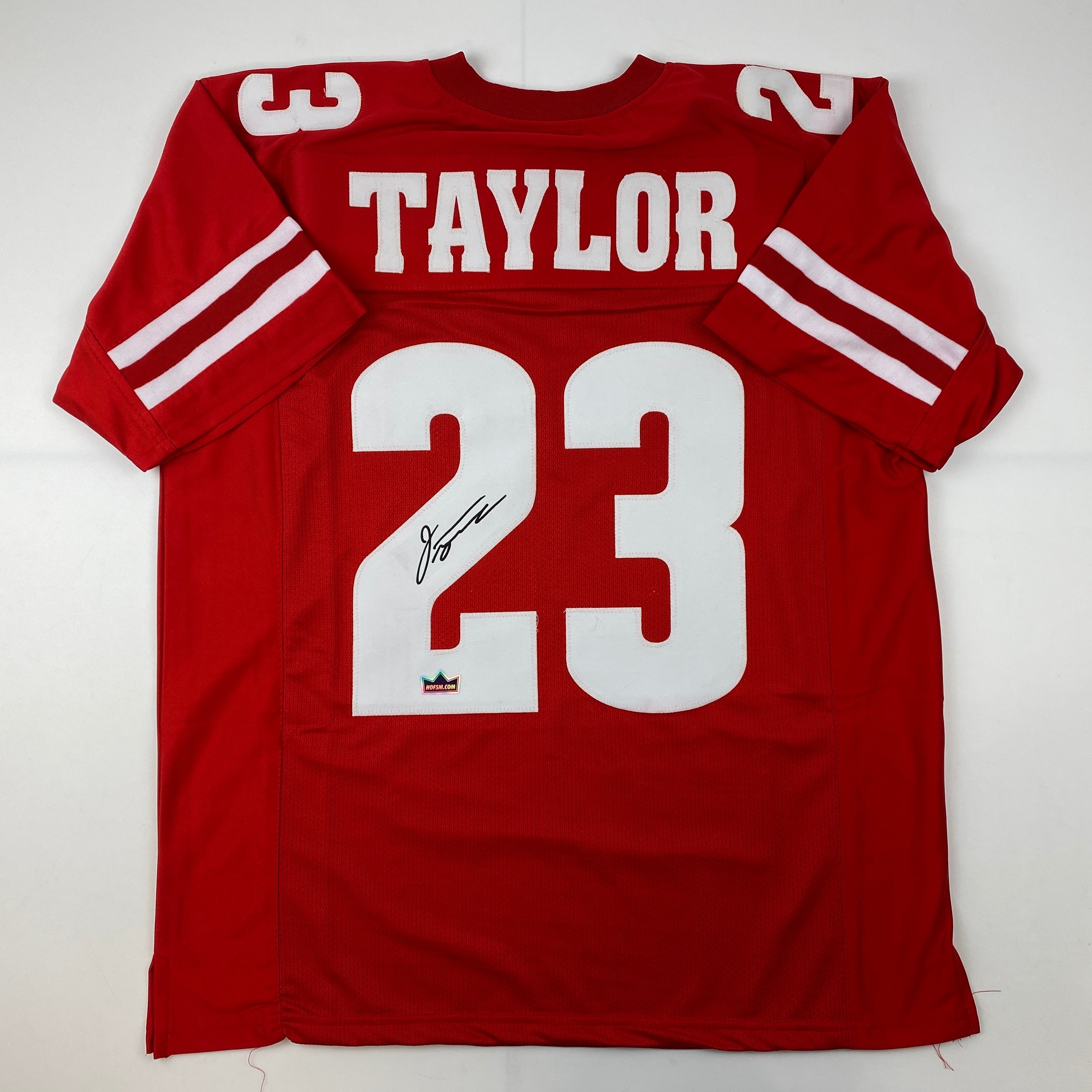 Facsimile Autographed Jonathan Taylor Wisconsin Red Reprint Laser Auto College Football Jersey Size Men's XL