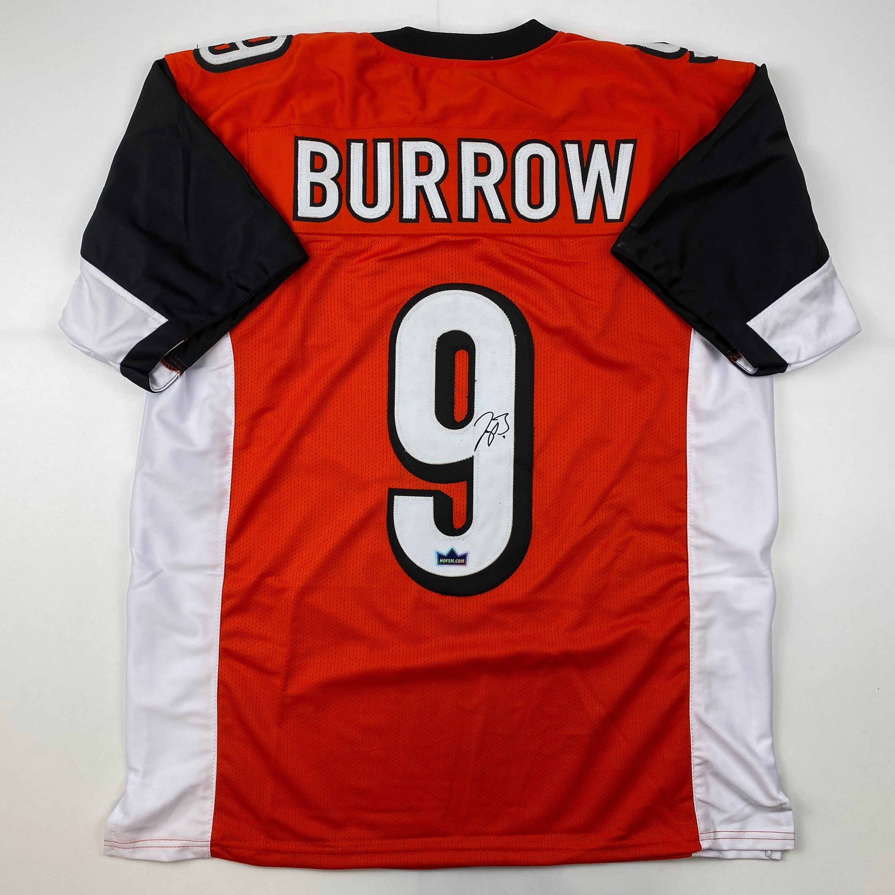Facsimile Autographed Joe Burrow Cincinnati Orange Rookie Reprint Laser Auto Football Jersey Size Men's XL