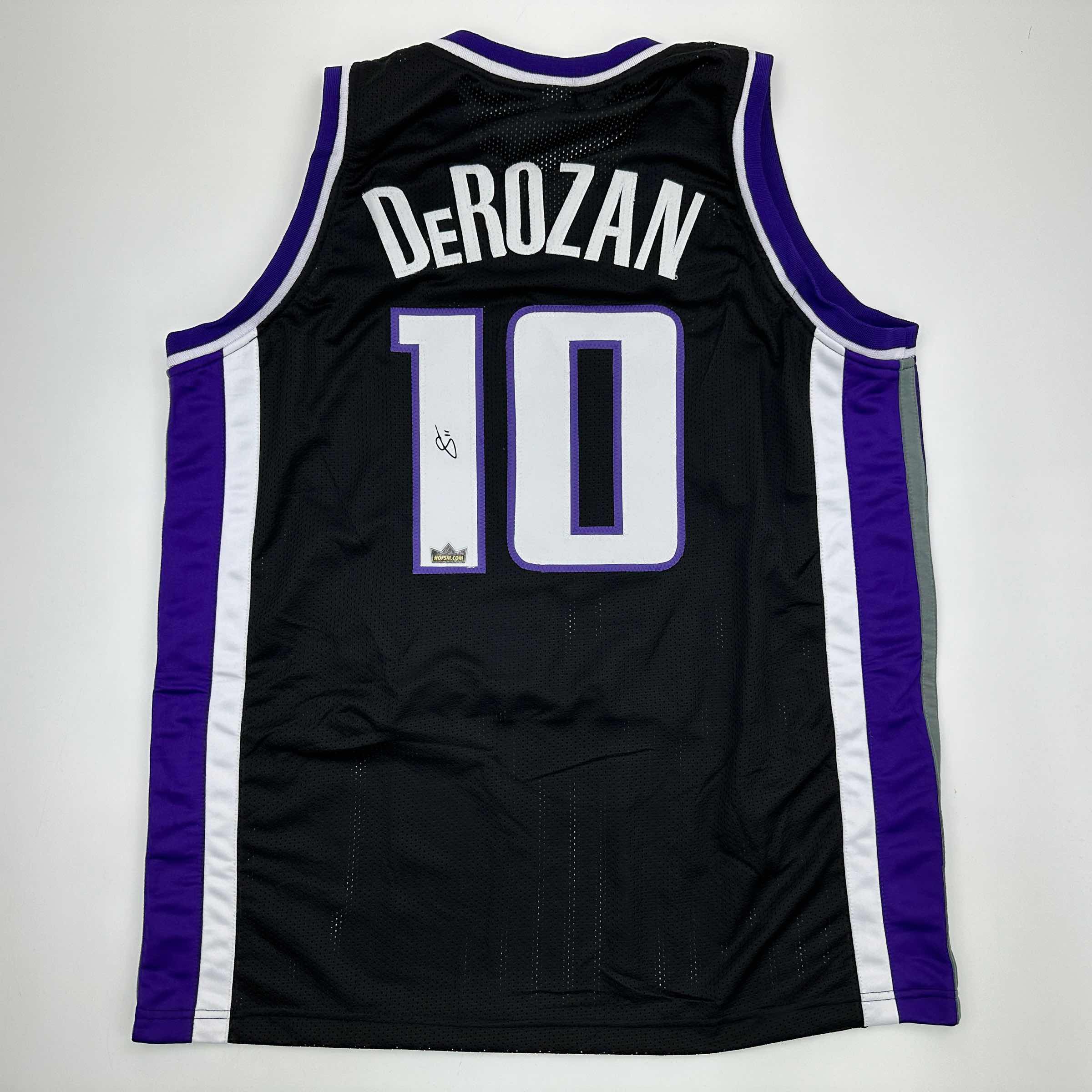 Facsimile Autographed DeMar DeRozan Sacramento Black Reprint Laser Auto Basketball Jersey Size Men's XL