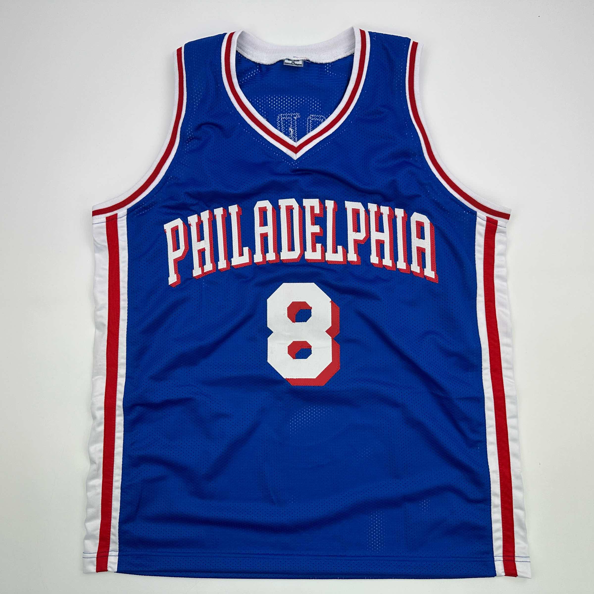 Facsimile Autographed Paul George Philadelphia Blue Reprint Laser Auto Basketball Jersey Size Men's XL