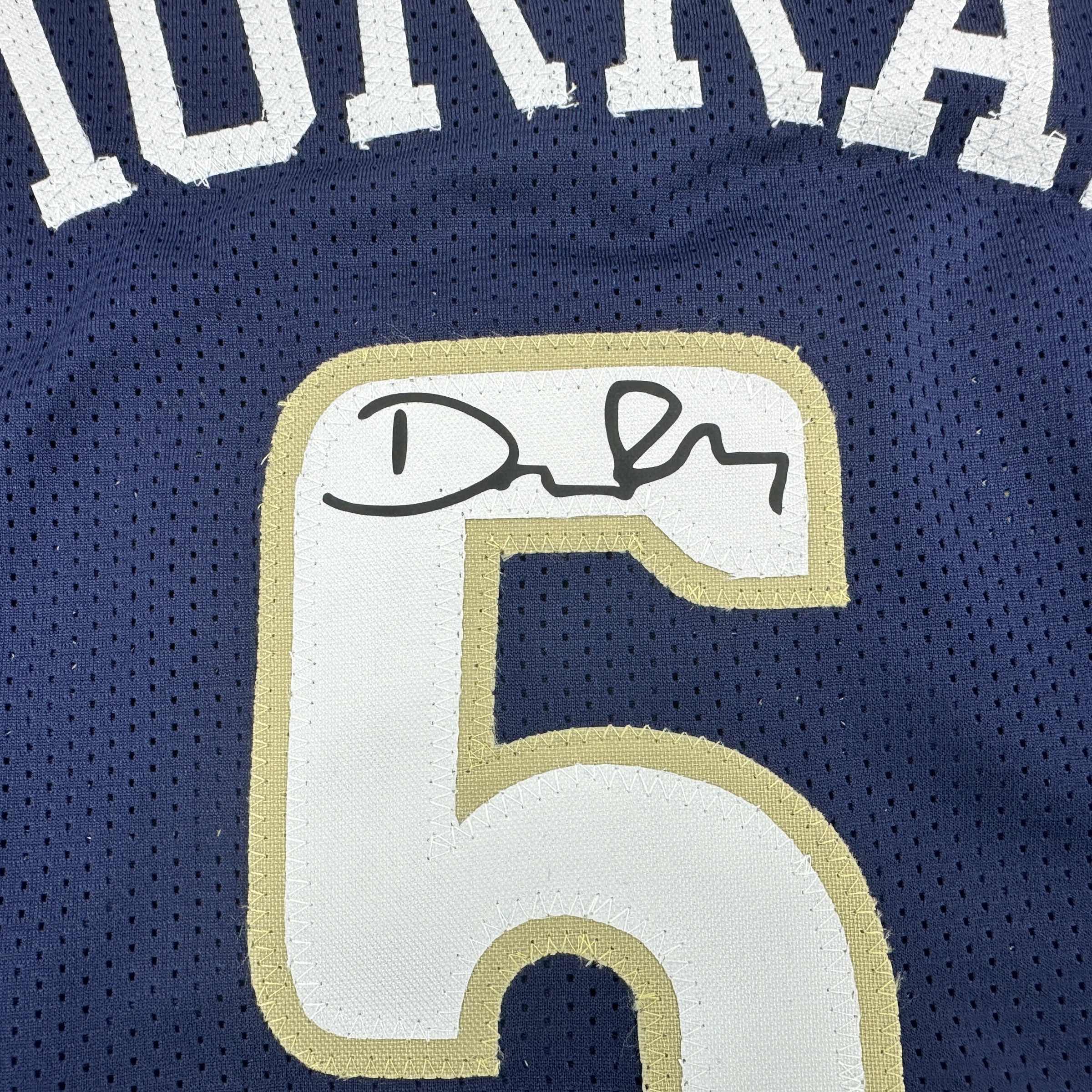 Facsimile Autographed Dejounte Murray New Orleans Blue Reprint Laser Auto Basketball Jersey Size Men's XL
