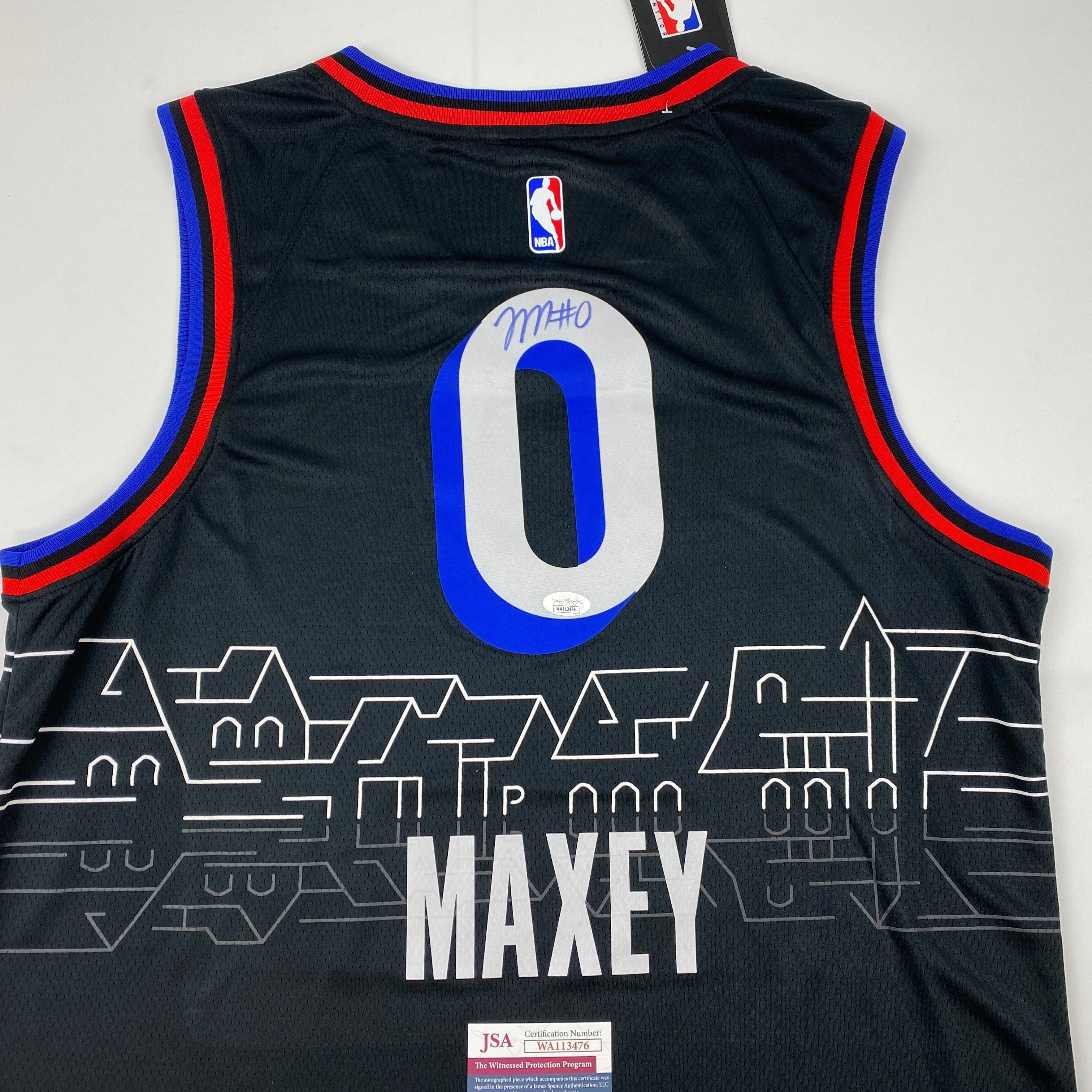 Autographed/Signed Tyrese Maxey Philadelphia 76ers Sixers Black City Edition Basketball Jersey JSA COA