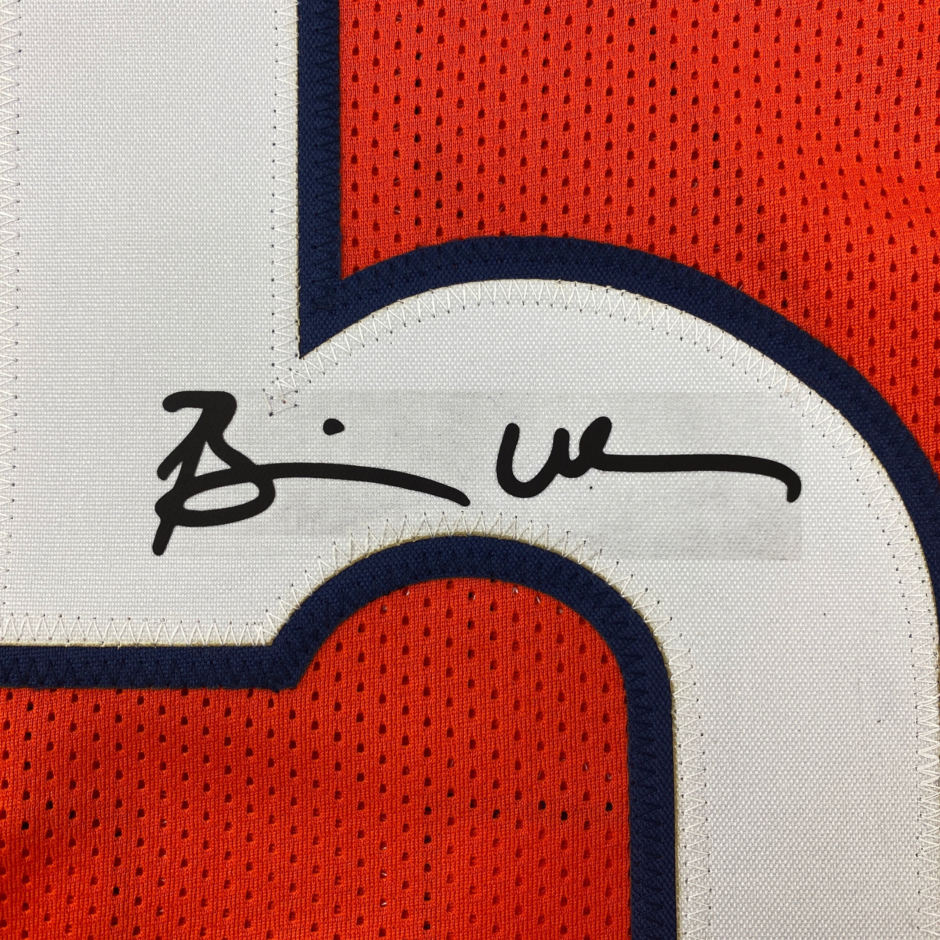 Facsimile Autographed Brian Urlacher Chicago Orange Reprint Laser Auto Football Jersey Size Men's XL