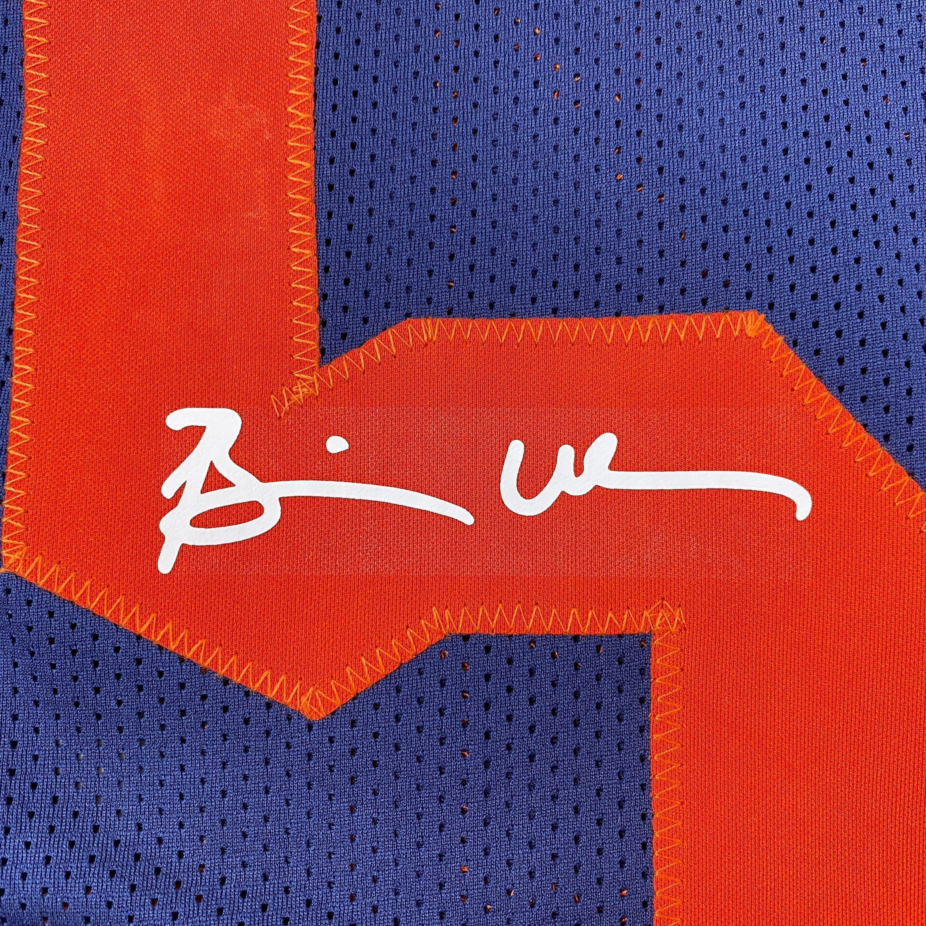 Facsimile Autographed Brian Urlacher Chicago Retro Blue Reprint Laser Auto Football Jersey Size Men's XL
