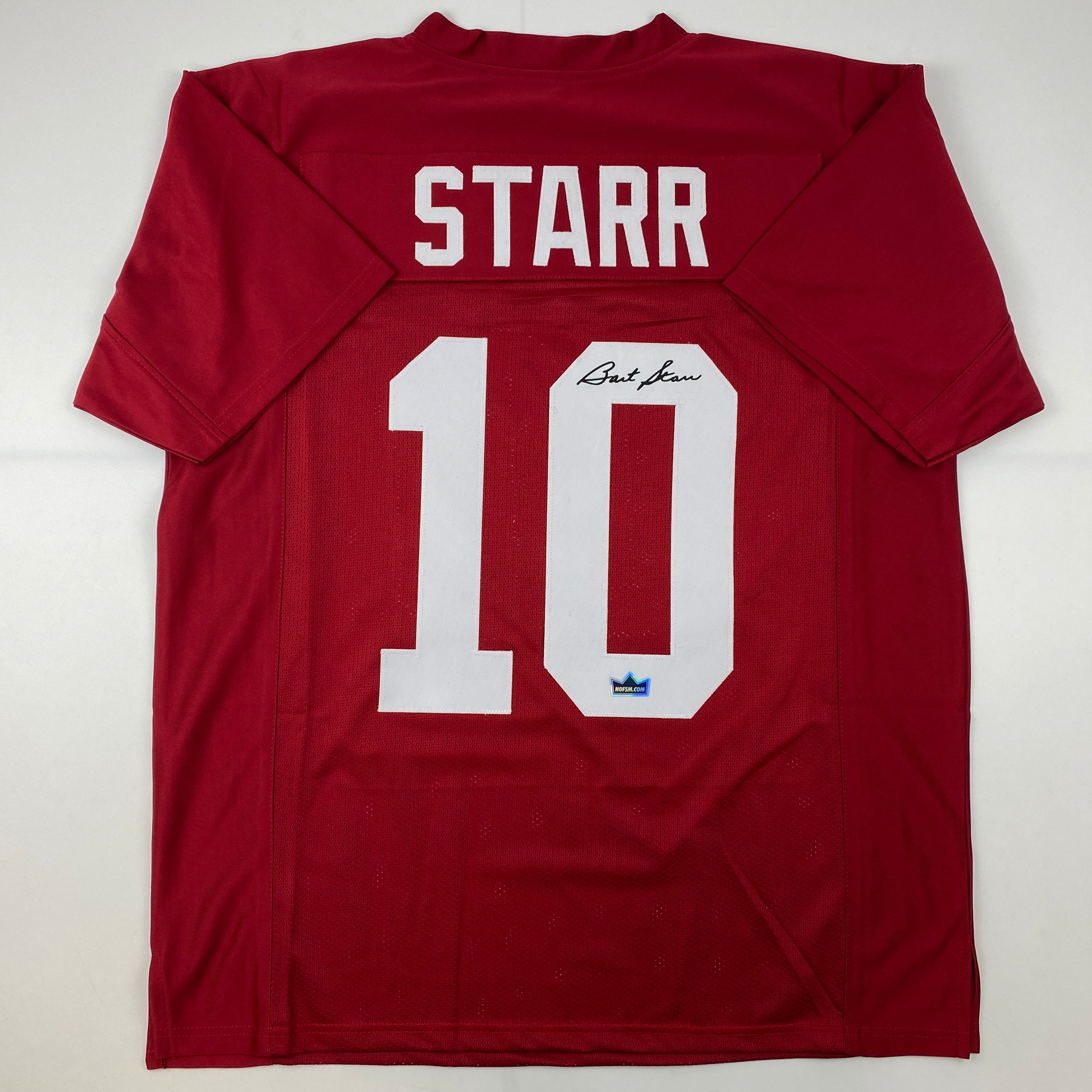 Facsimile Autographed Bart Starr Alabama Red Reprint Laser Auto College Football Jersey Size Men's XL