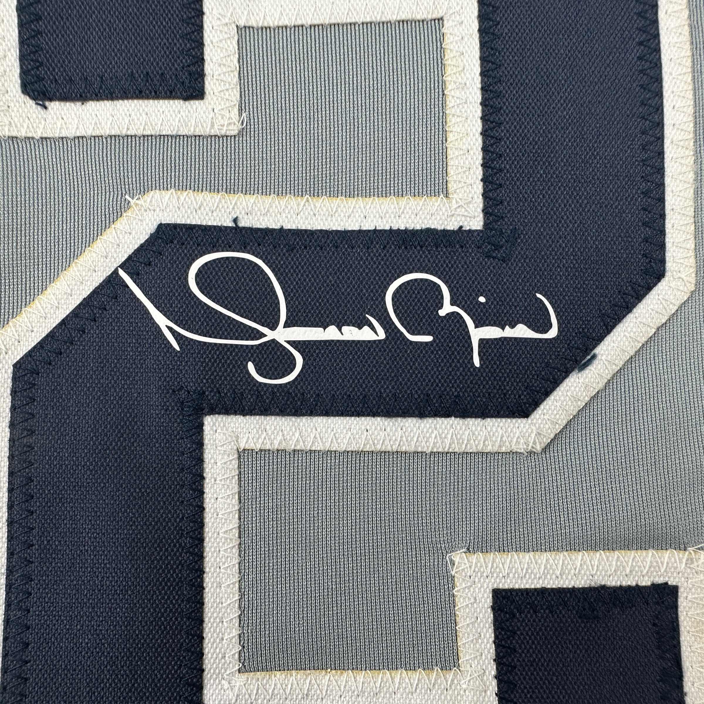 Facsimile Autographed Mariano Rivera New York Grey Reprint Laser Auto Baseball Jersey Size Men's XL