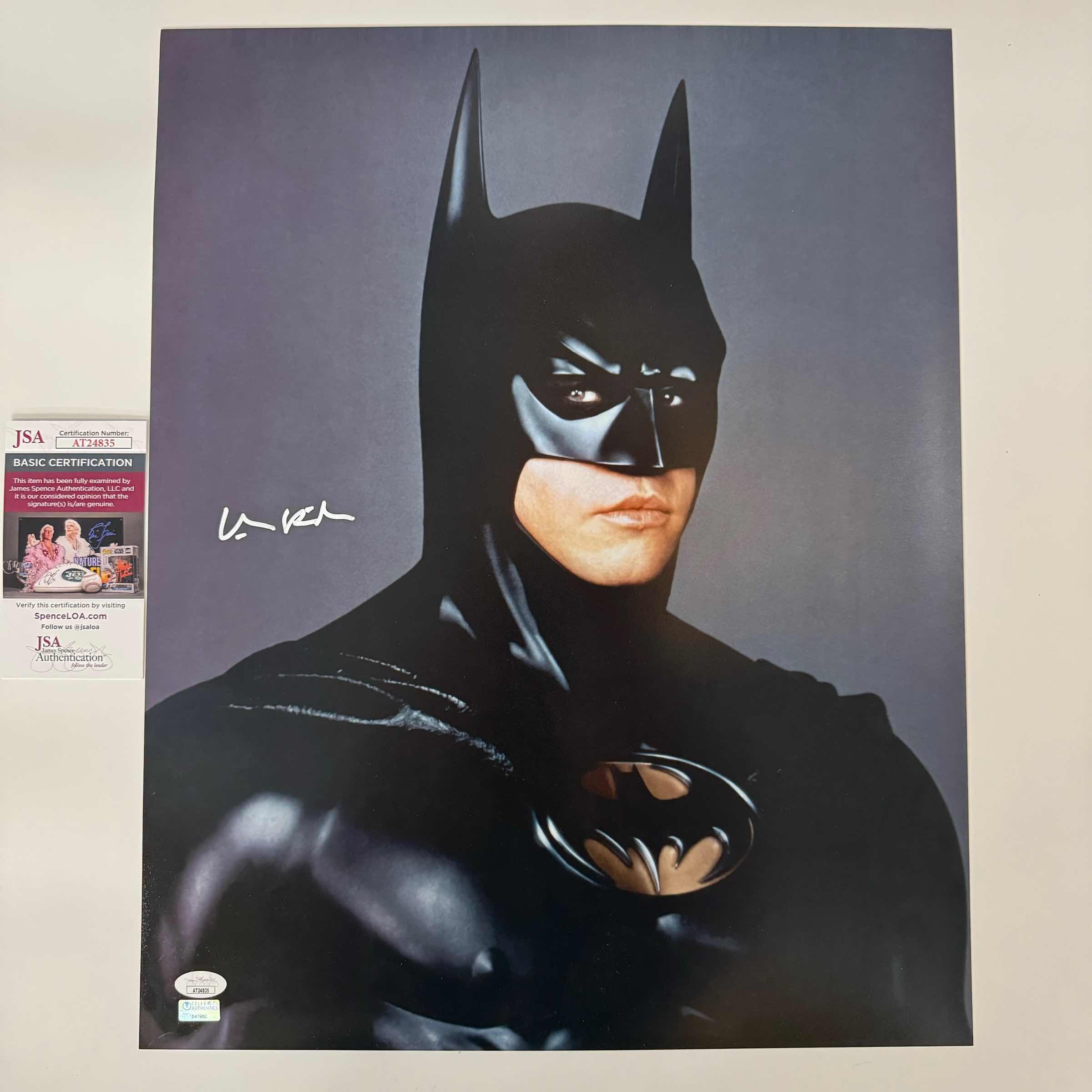 Autographed/Signed Val Kilmer Batman Movie 16x20 Photo JSA COA