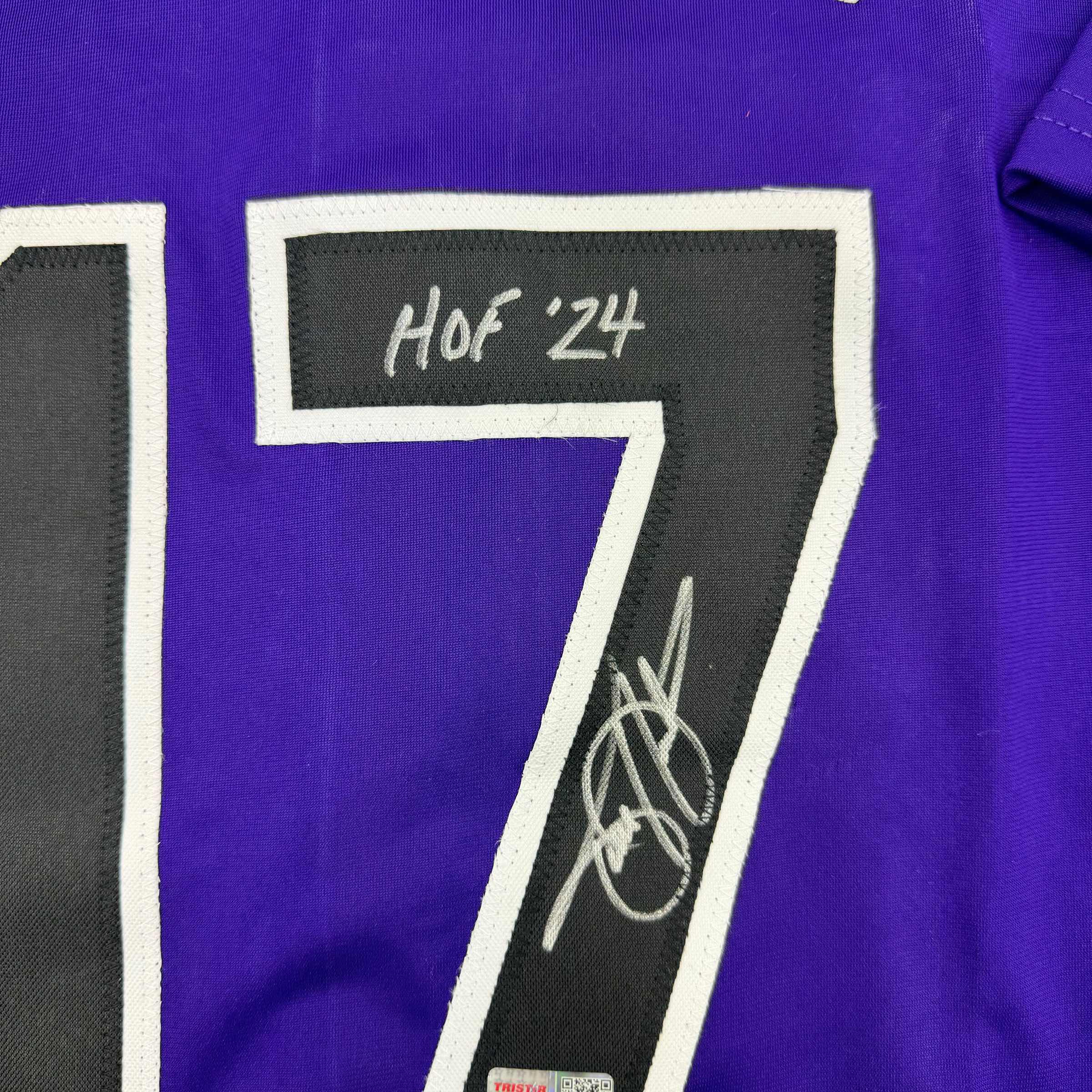 Autographed/Signed Todd Helton HOF 24 Colorado Purple Baseball Jersey Tristar COA