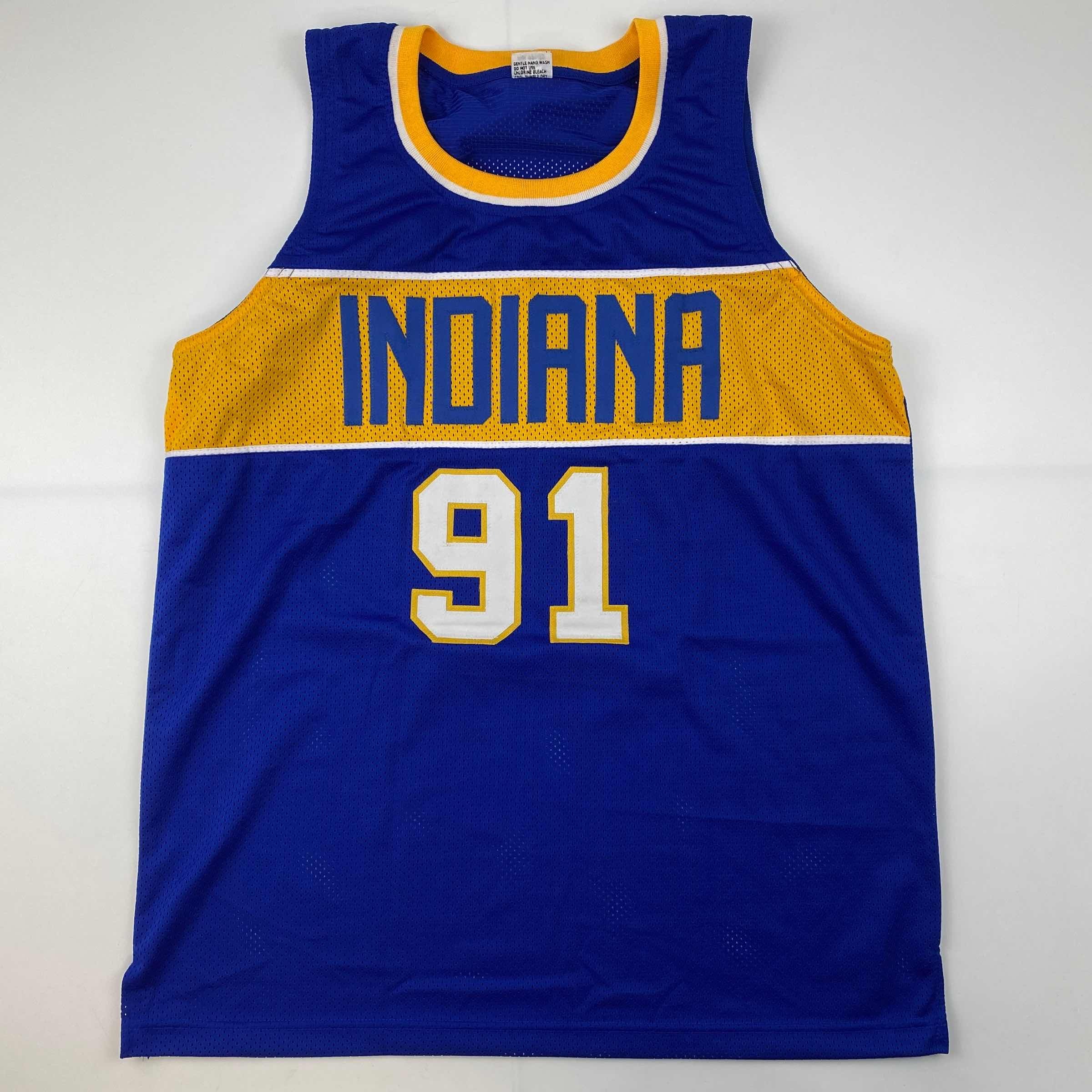 Autographed/Signed Ron Artest Metta World Peace Indiana Blue #91 Basketball Jersey Beckett BAS COA