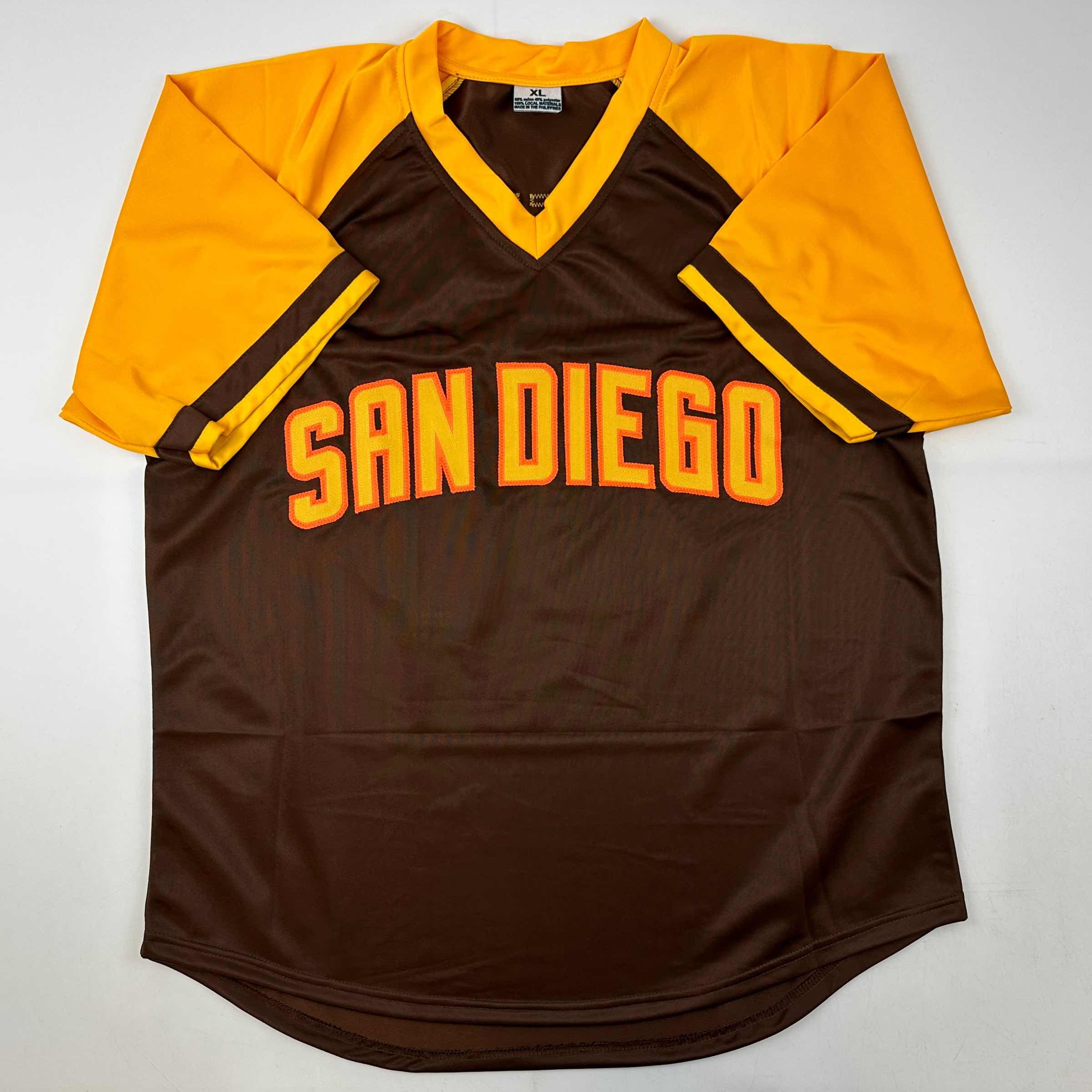 Autographed/Signed Trevor Hoffman San Diego Retro Brown Baseball Jersey Beckett BAS COA