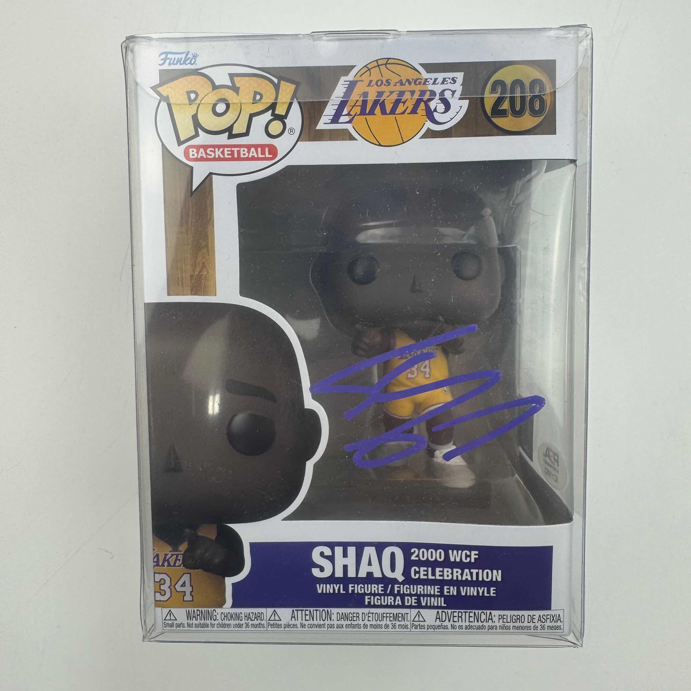 Autographed/Signed Shaq Shaquille O'Neal Orlando Magic Basketball Funko Pop #208 Figurine PSA COA