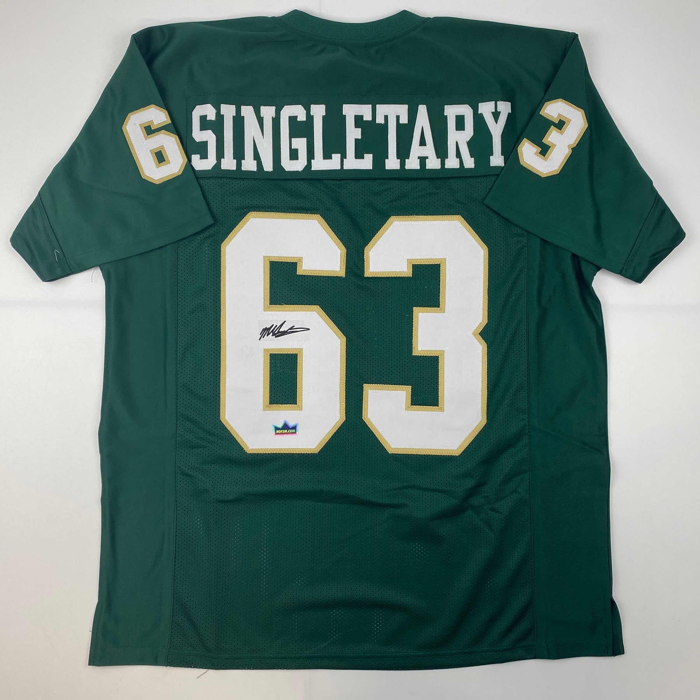 Facsimile Autographed Mike Singletary Baylor Green Reprint Laser Auto College Football Jersey Size Men's XL