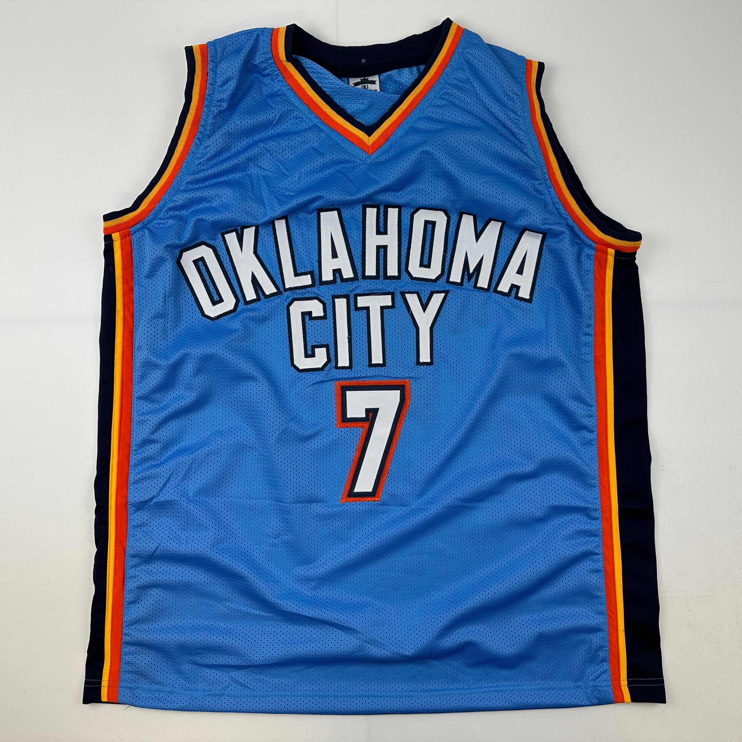 Facsimile Autographed Chet Holmgren Oklahoma City Blue Reprint Laser Auto Basketball Jersey Size Men's XL