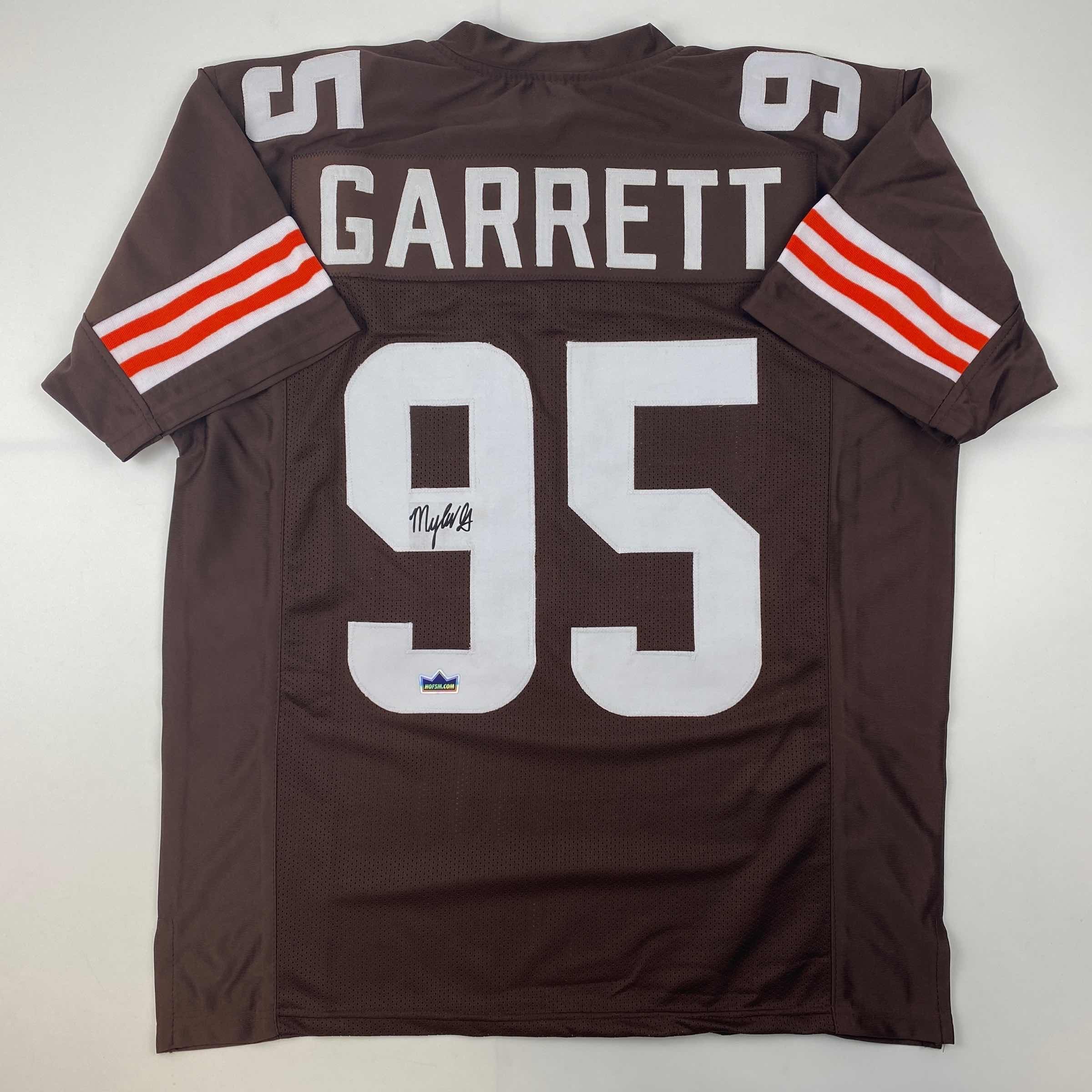 Facsimile Autographed Myles Garrett Cleveland Brown Reprint Laser Auto Football Jersey Size Men's XL