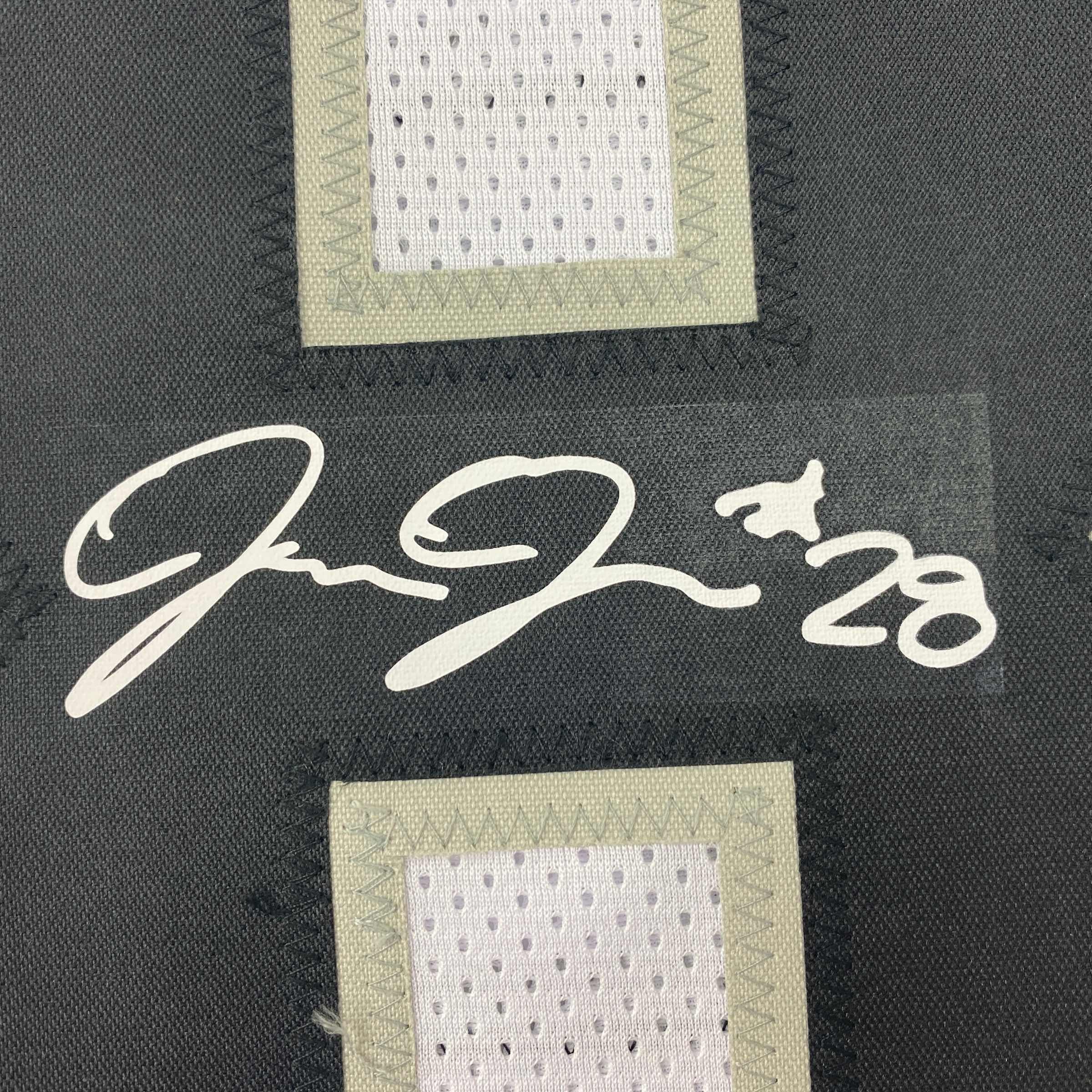 Facsimile Autographed Josh Jacobs Oakland Las Vegas White Reprint Laser Auto Football Jersey Size Men's XL