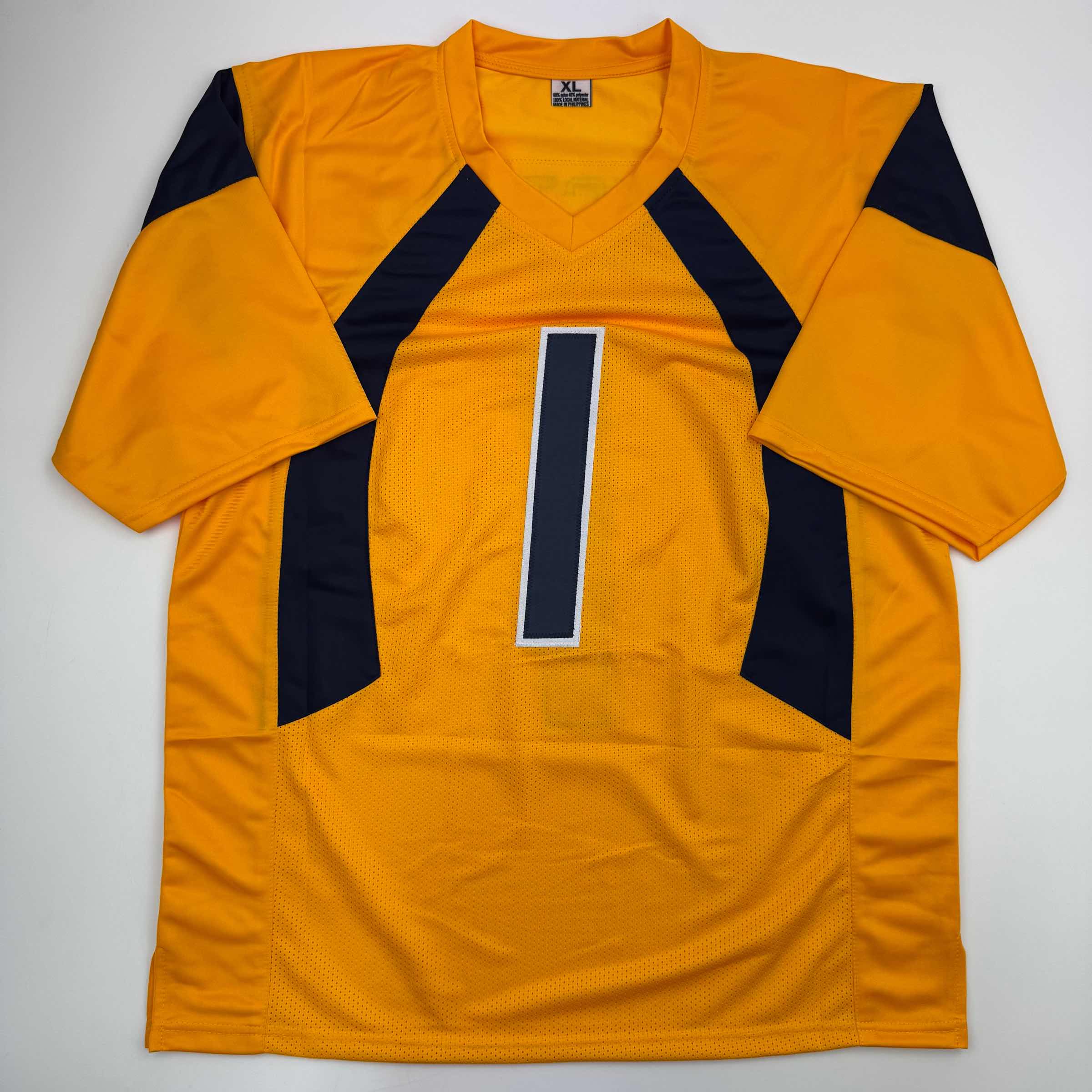 Autographed/Signed Tavon Austin West Virginia Yellow College Football Jersey JSA COA