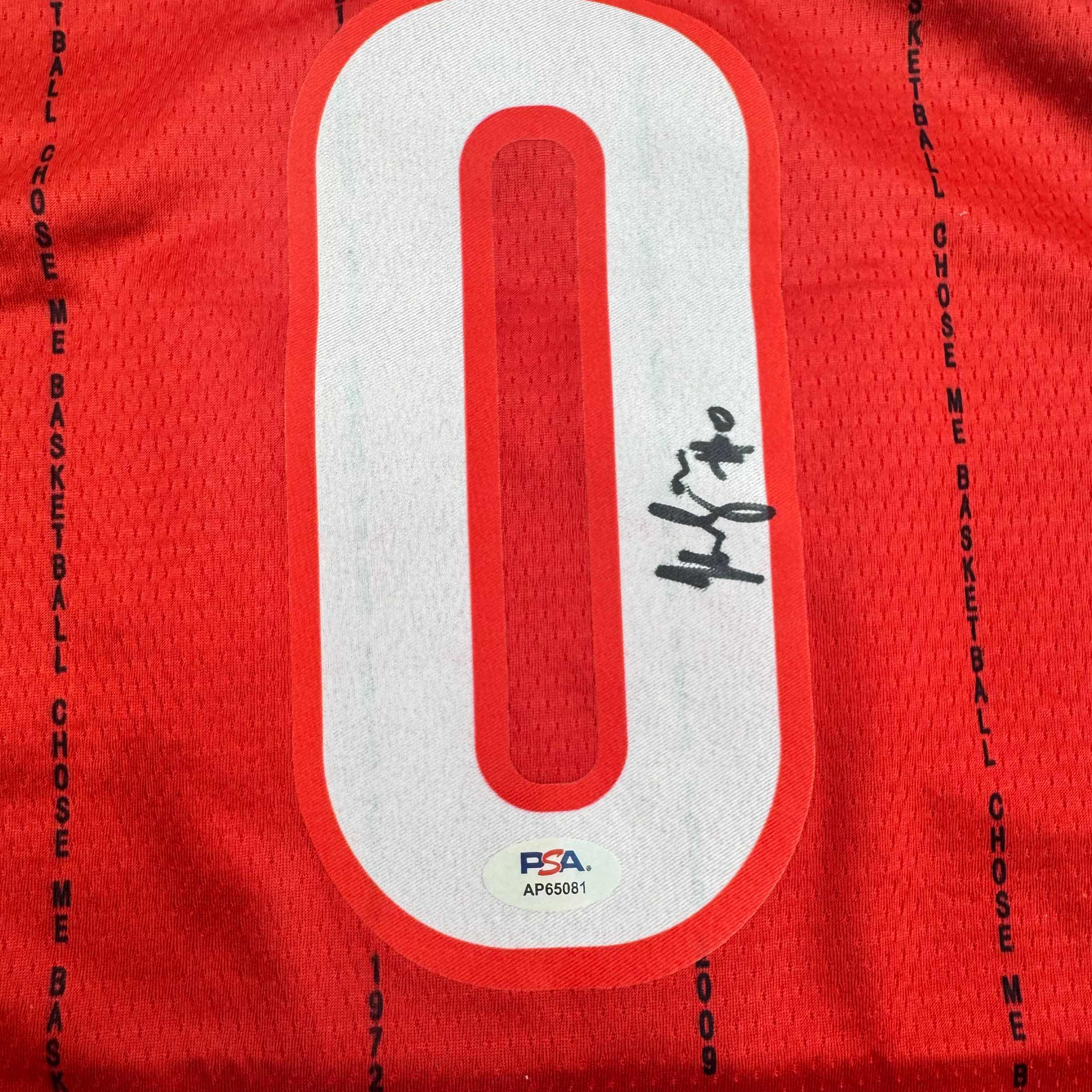 Autographed/Signed Kelsey Mitchell Indiana Red Basketball Jersey PSA COA