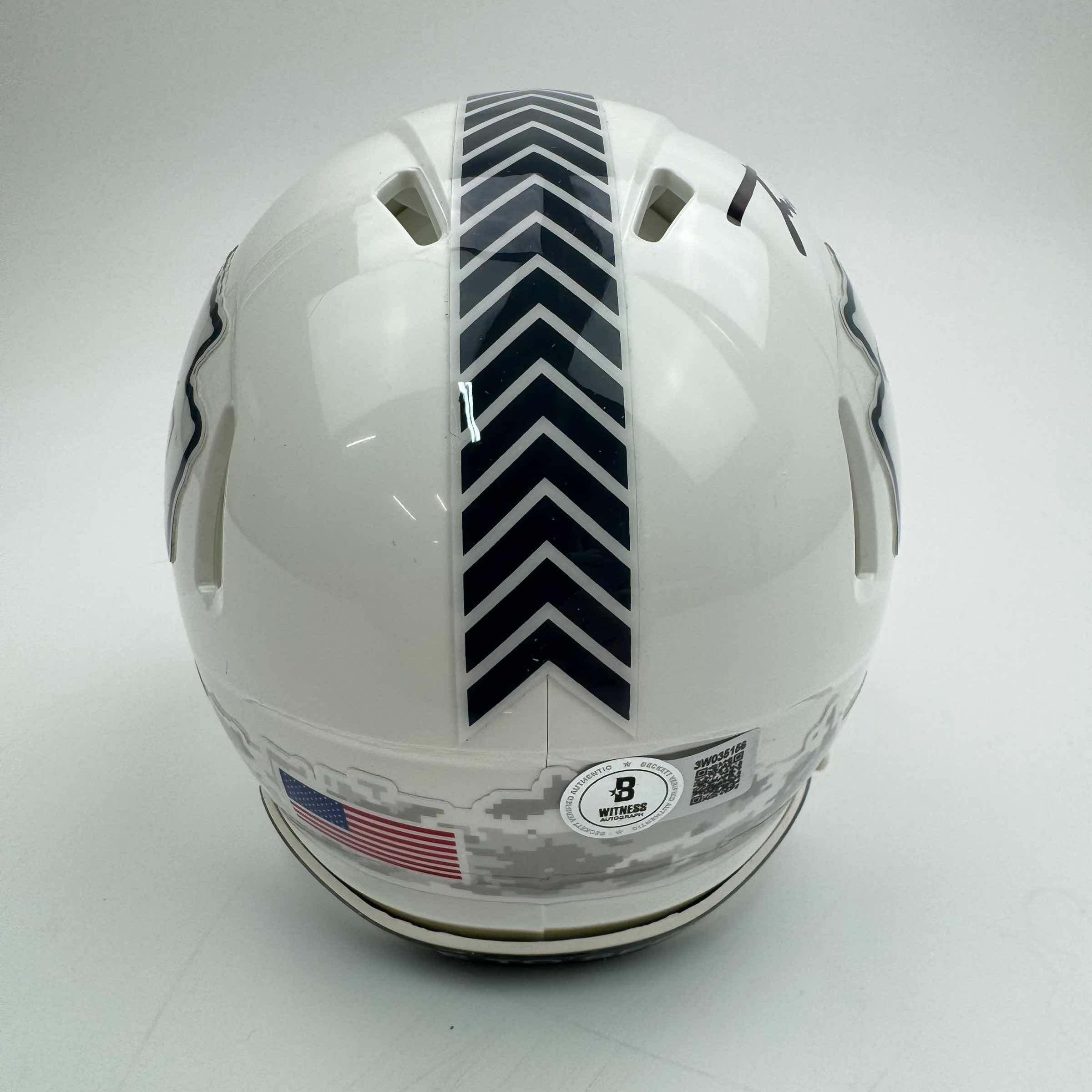 Autographed/Signed Trent McDuffie Kansas City Chiefs White Salute to Service Mini Football Helmet Beckett BAS COA