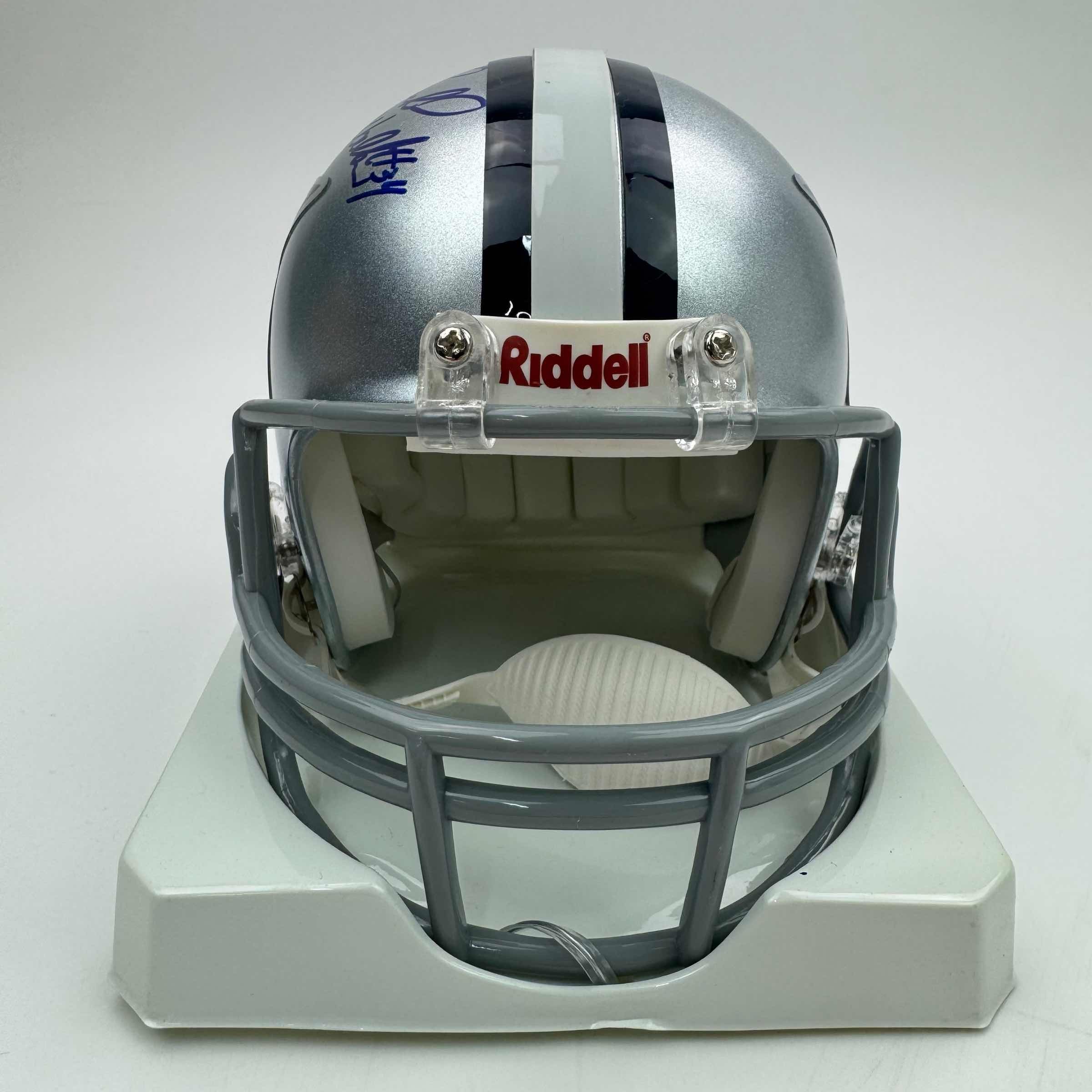 Autographed/Signed Herschel Walker Dallas Cowboys Mini Football Helmet PSA COA