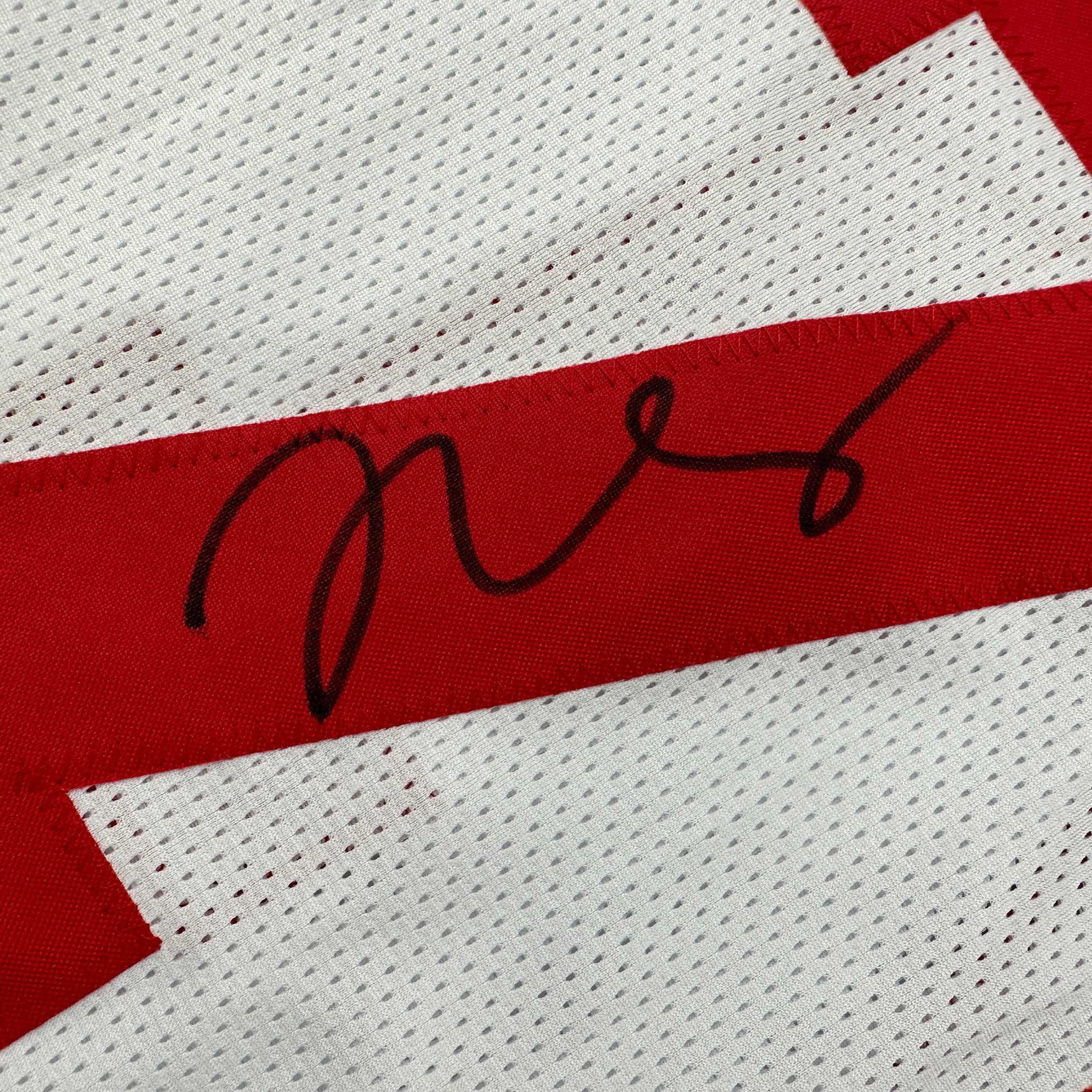 Autographed/Signed Trent Williams San Francisco White Football Jersey Beckett BAS COA