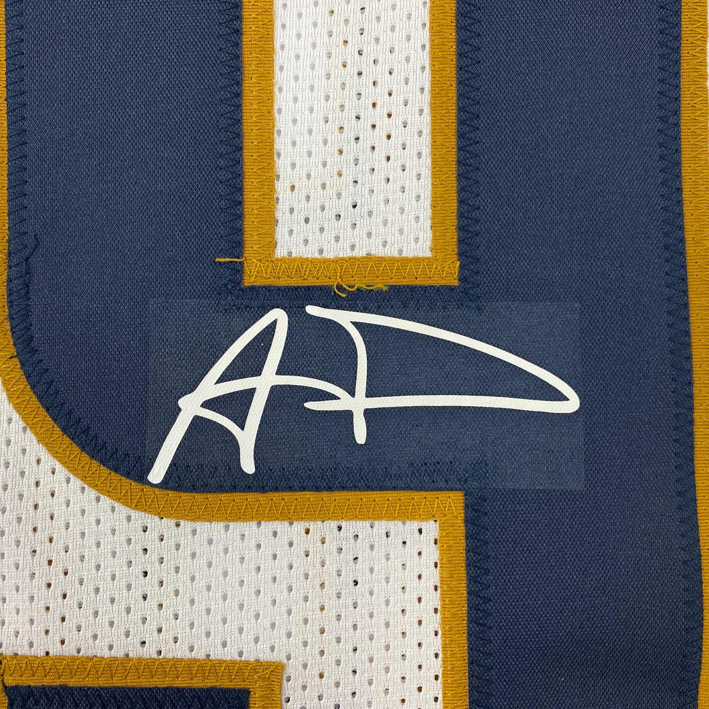 Facsimile Autographed Aaron Donald Los Angeles LA White Reprint Laser Auto Football Jersey Size Men's XL