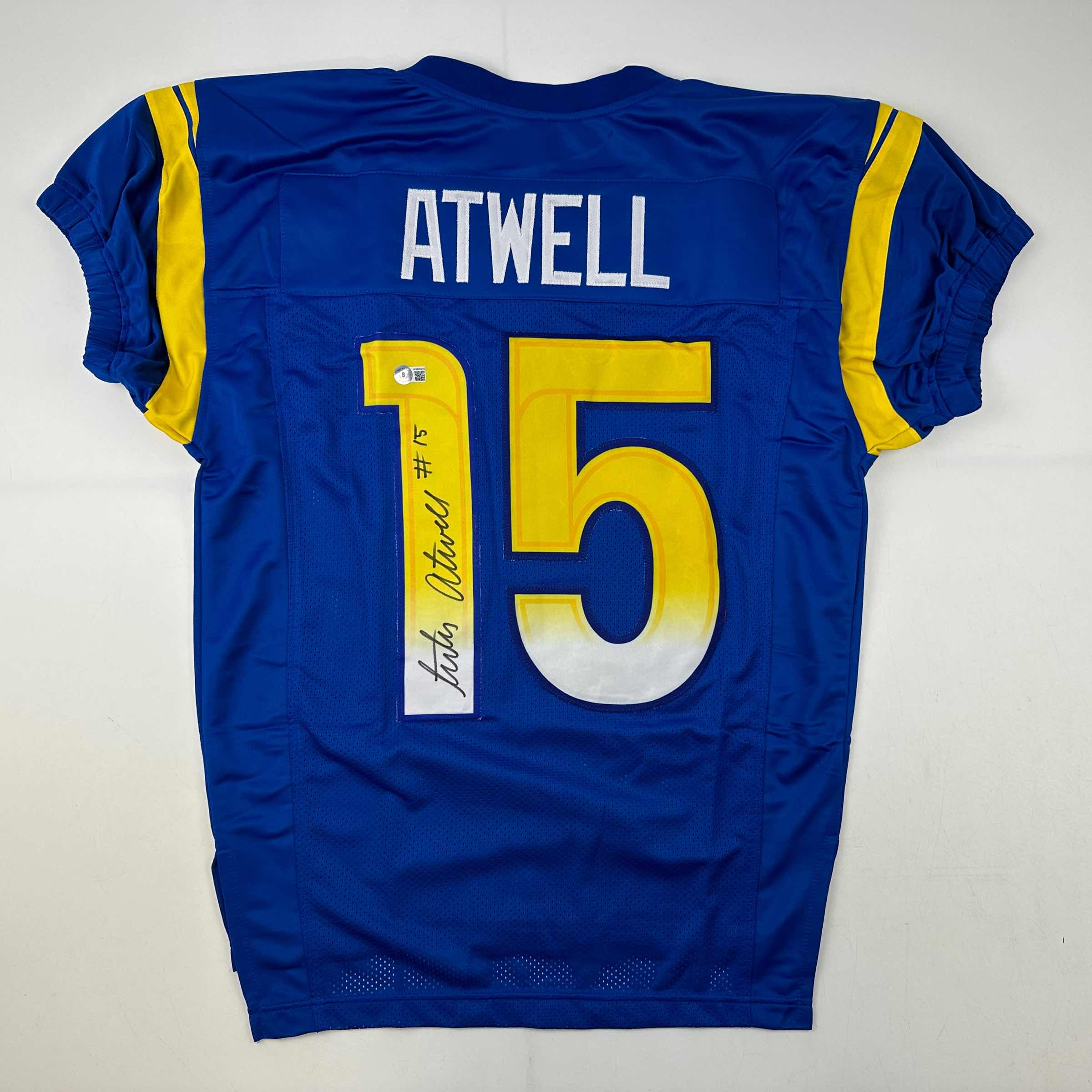 Autographed/Signed Tutu Atwell Los Angeles LA Blue Football Jersey Beckett BAS COA