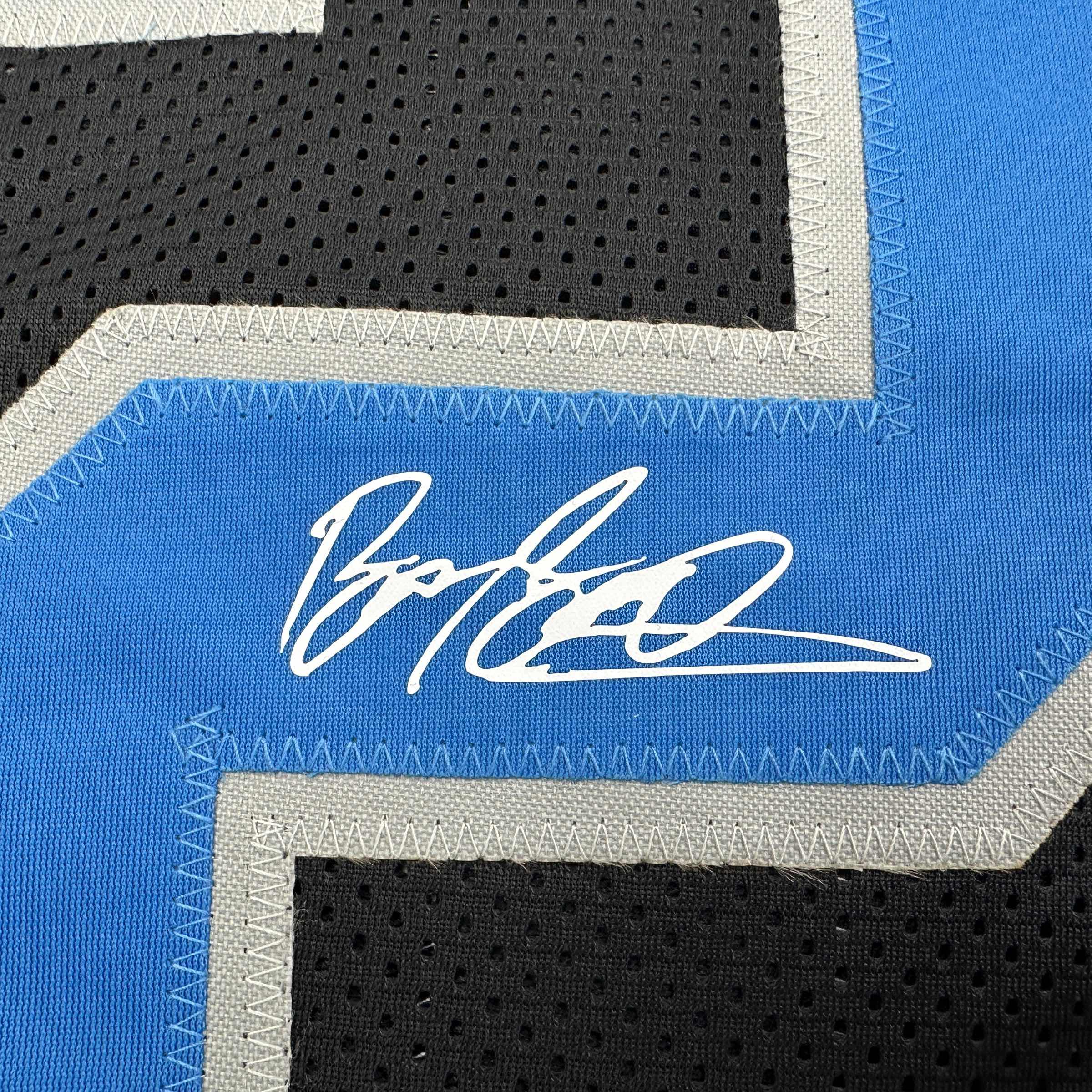 Facsimile Autographed Barry Sanders Detroit Black Reprint Laser Auto Football Jersey Size Men's XL