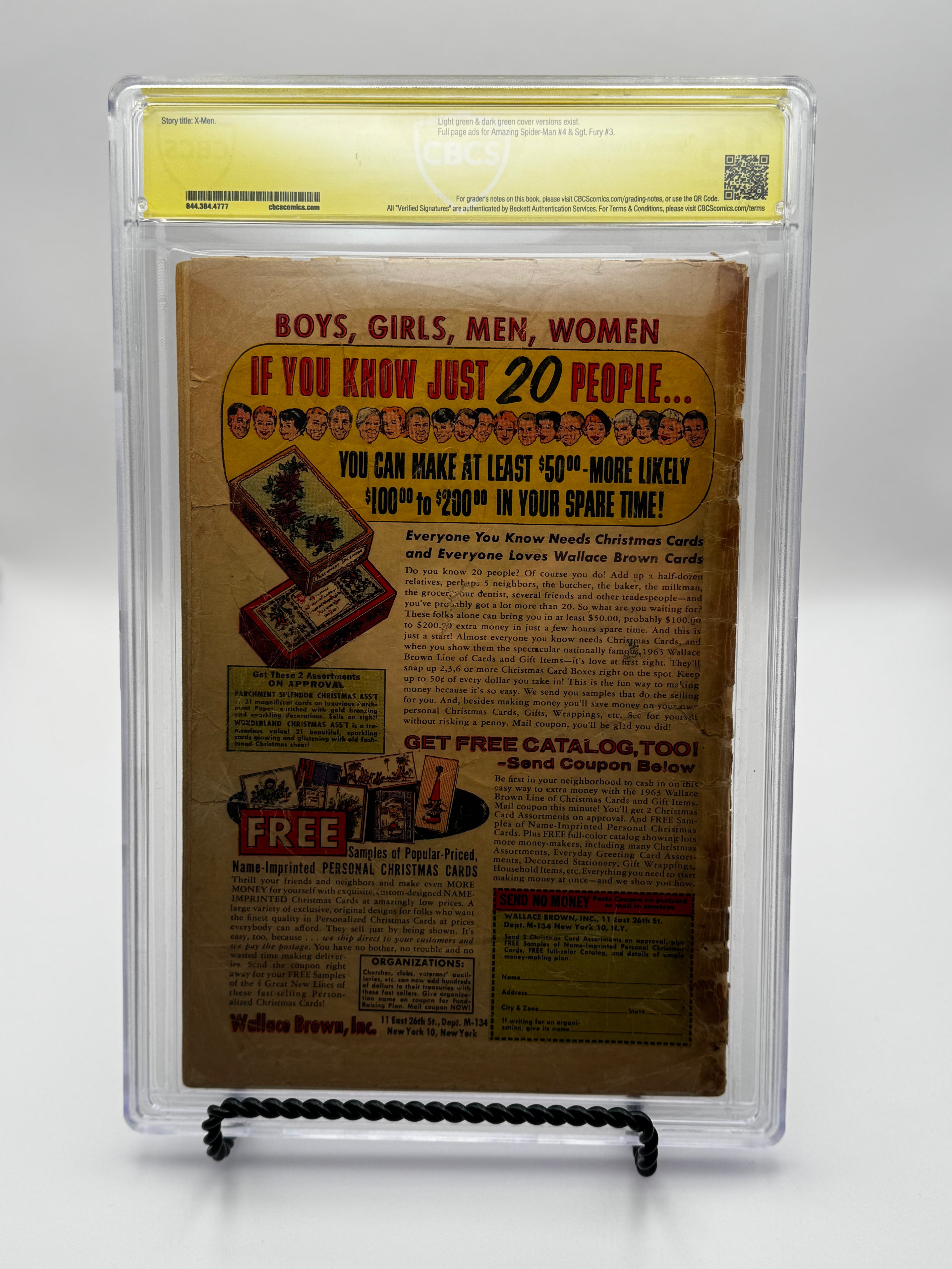 X-Men #1 CBCS 1.5 Signed Stan Lee (1963) - X-Men Origin & 1st