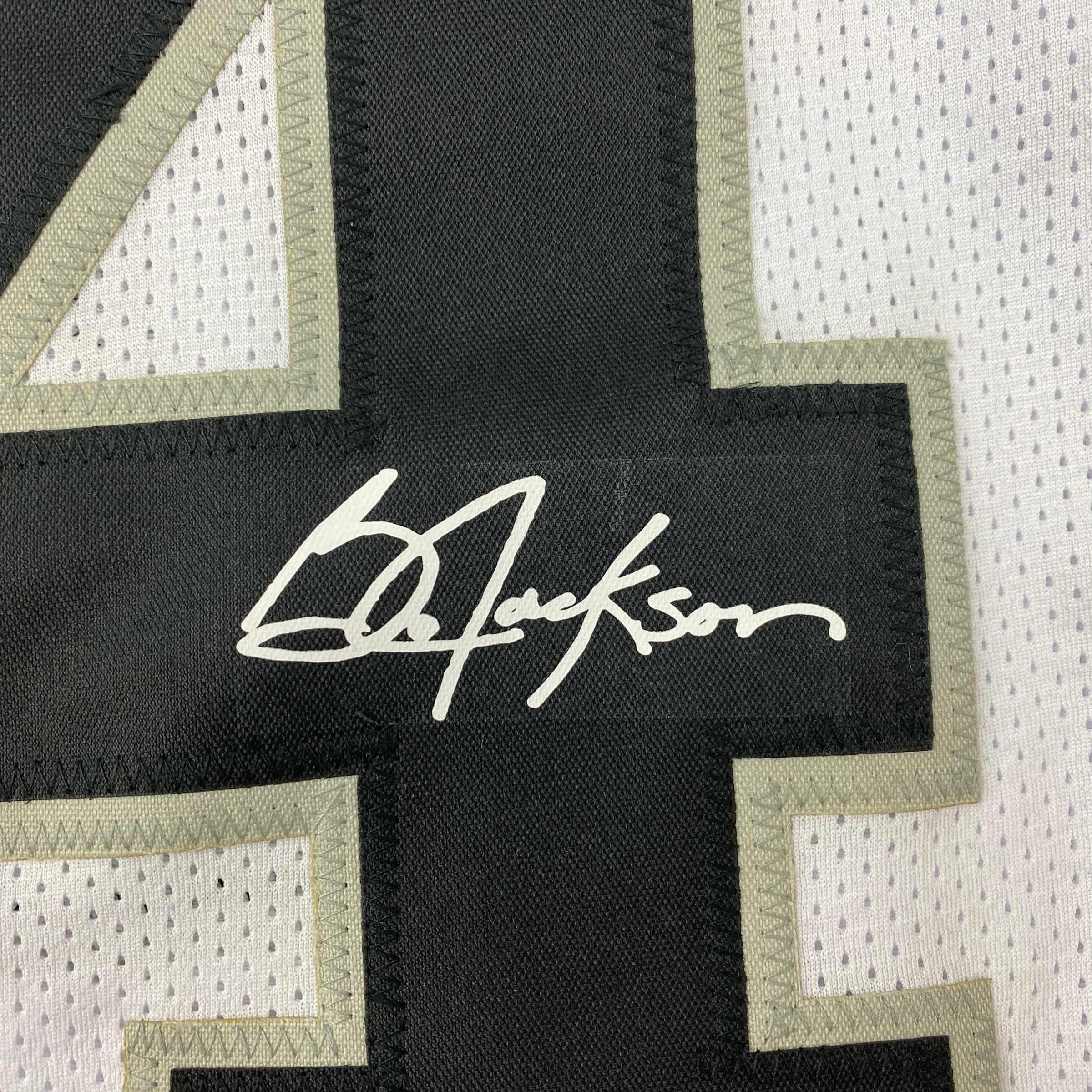 Facsimile Autographed Bo Jackson Oakland Las Vegas White Reprint Laser Auto Football Jersey Size Men's XL
