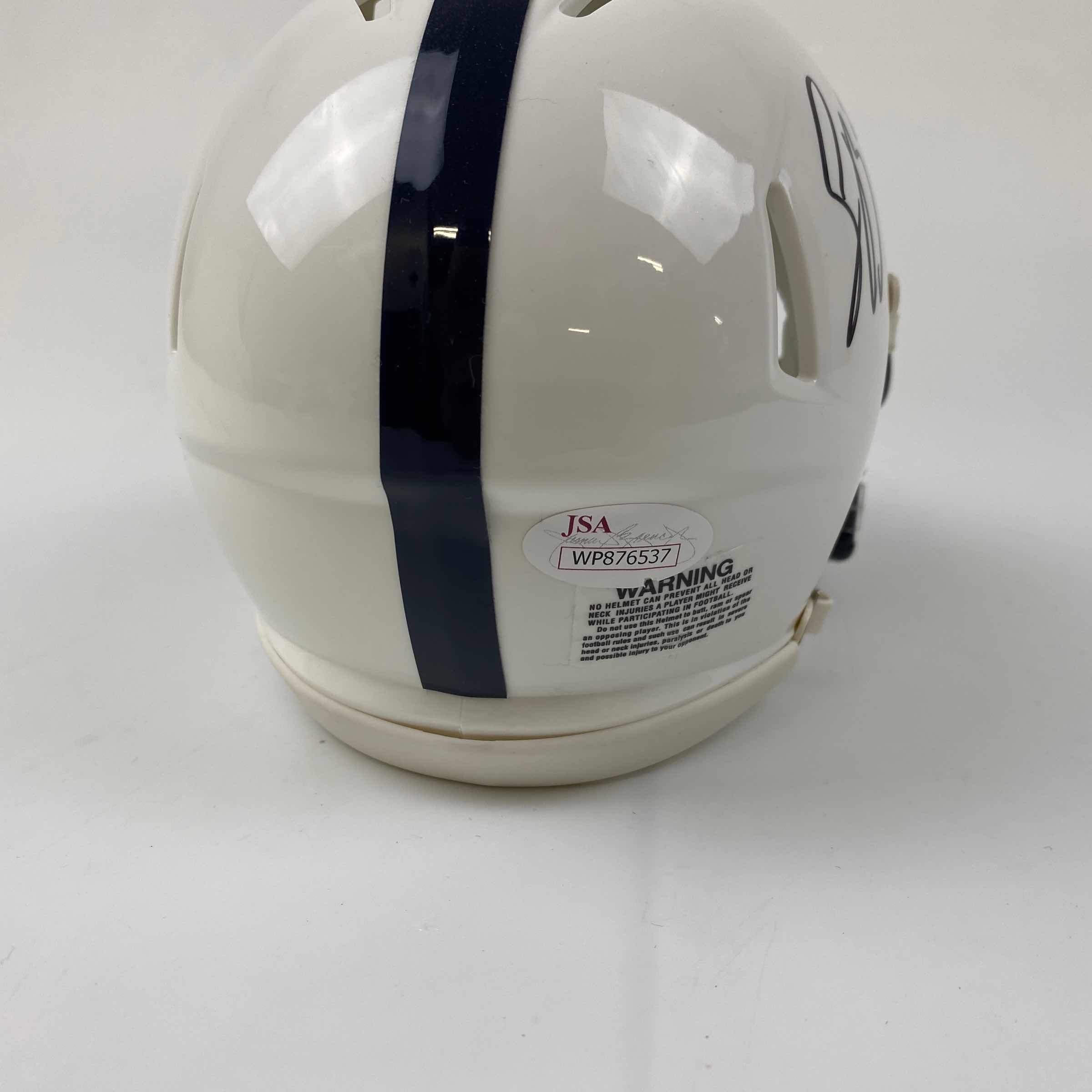 Autographed/Signed Saquon Barkley Penn State Nittany Lions Mini College Football Helmet JSA COA