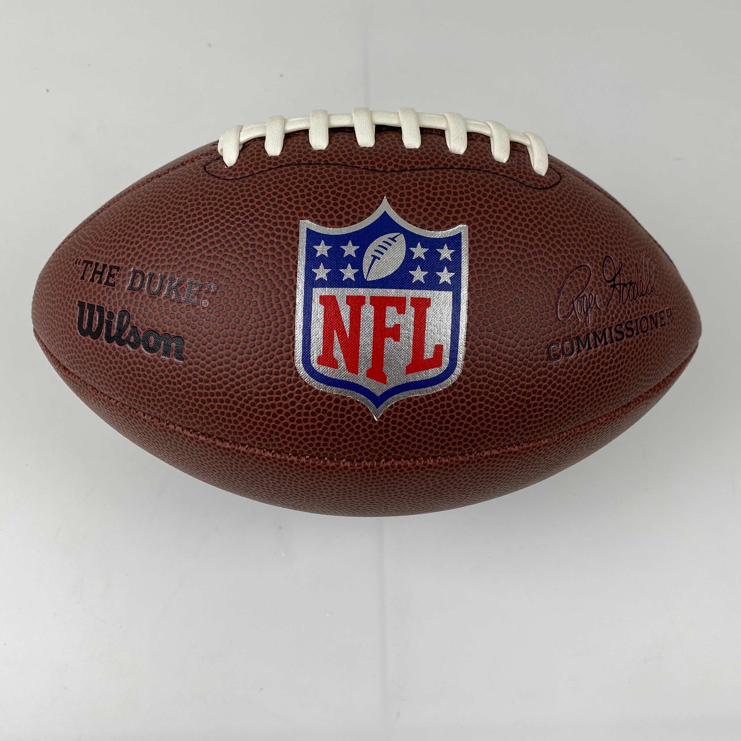Autographed/Signed Mac Jones New England Patriots Brown Wilson Football Beckett BAS COA