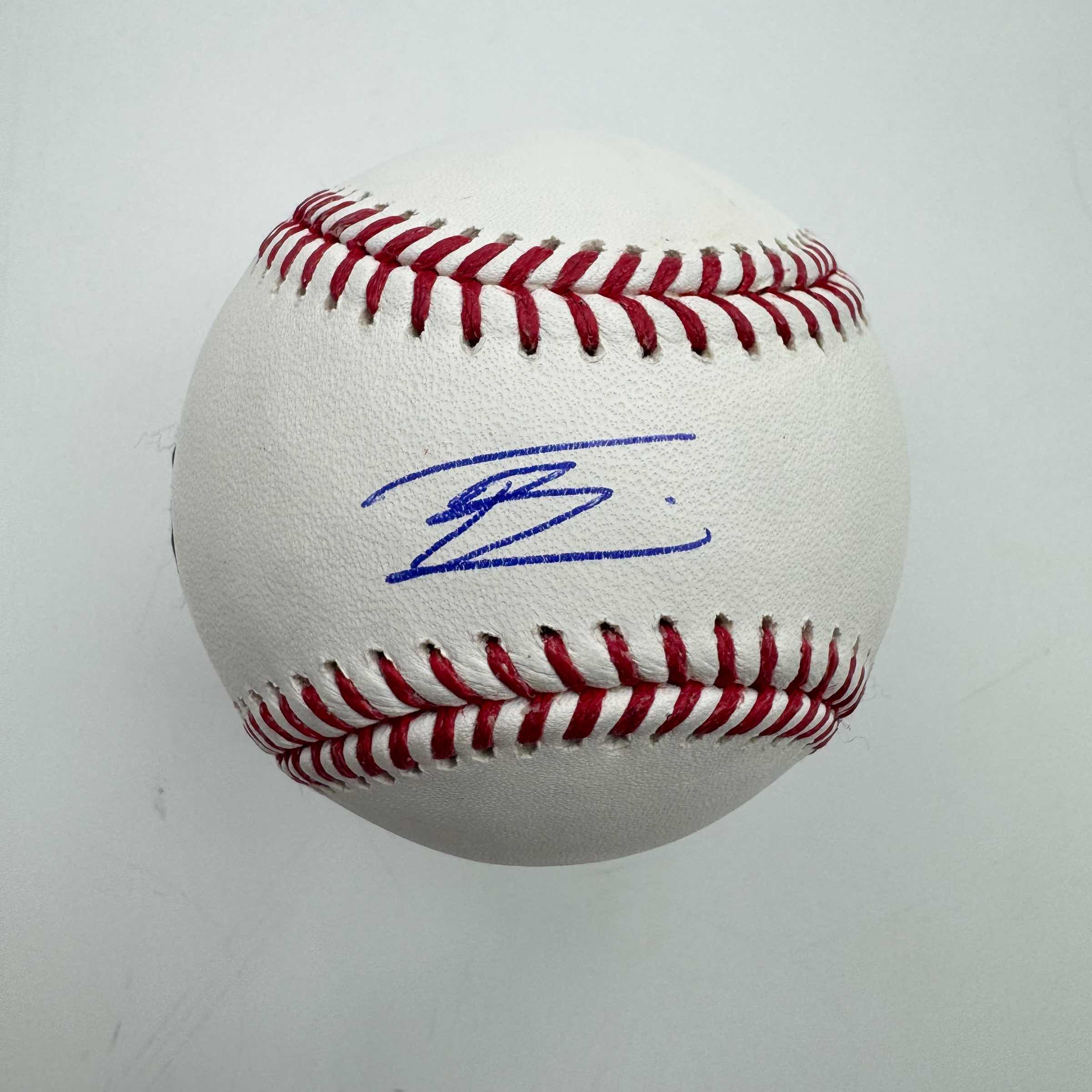 Autographed/Signed Tanner Bibee Rawlings Official Major League Baseball ROML Fanatics COA