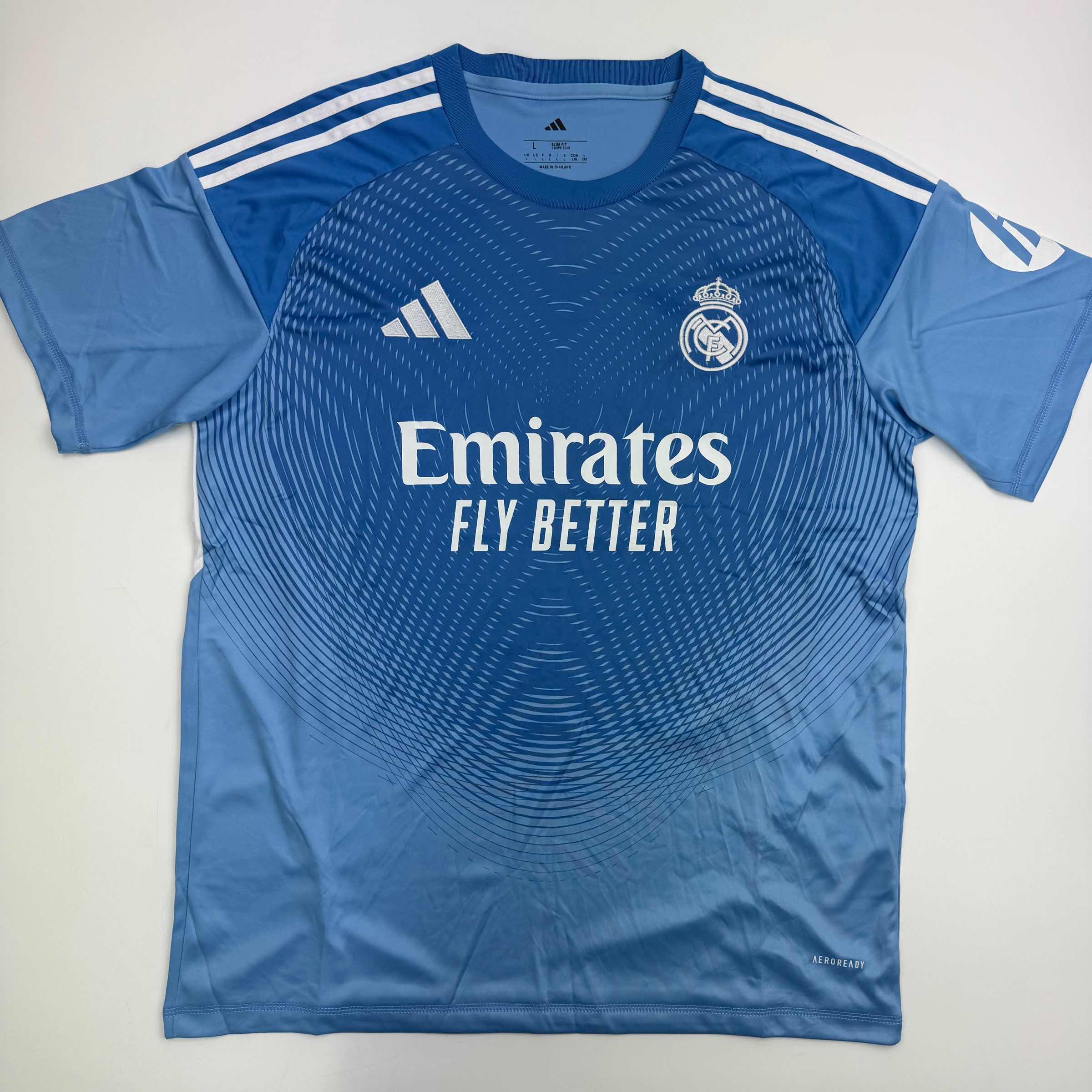 Autographed/Signed Thibaut Courtois Real Madrid Blue Soccer Jersey Beckett BAS COA