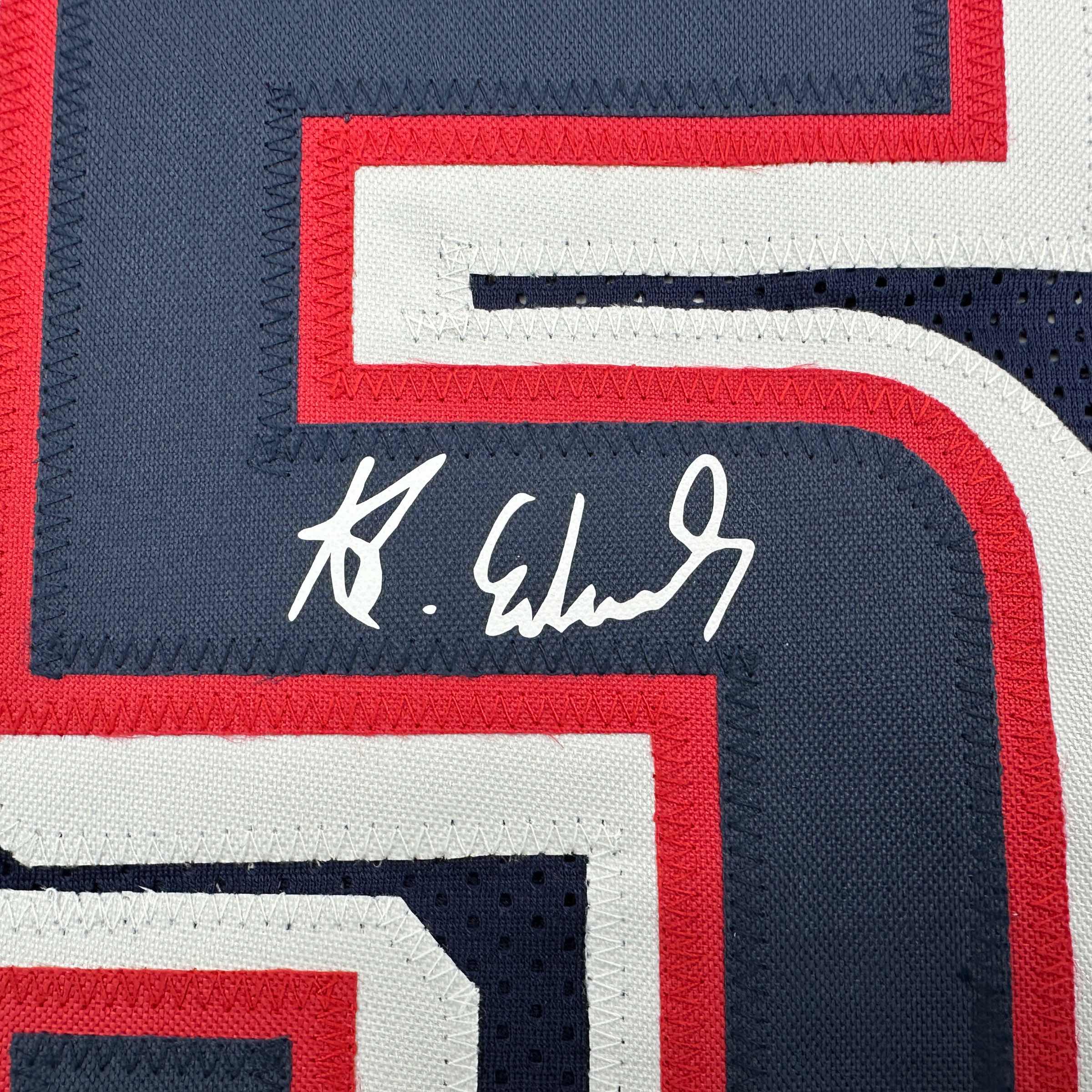 Facsimile Autographed Anthony Edwards 2024 United States Team USA Blue Reprint Laser Auto Basketball Jersey Size Men's XL