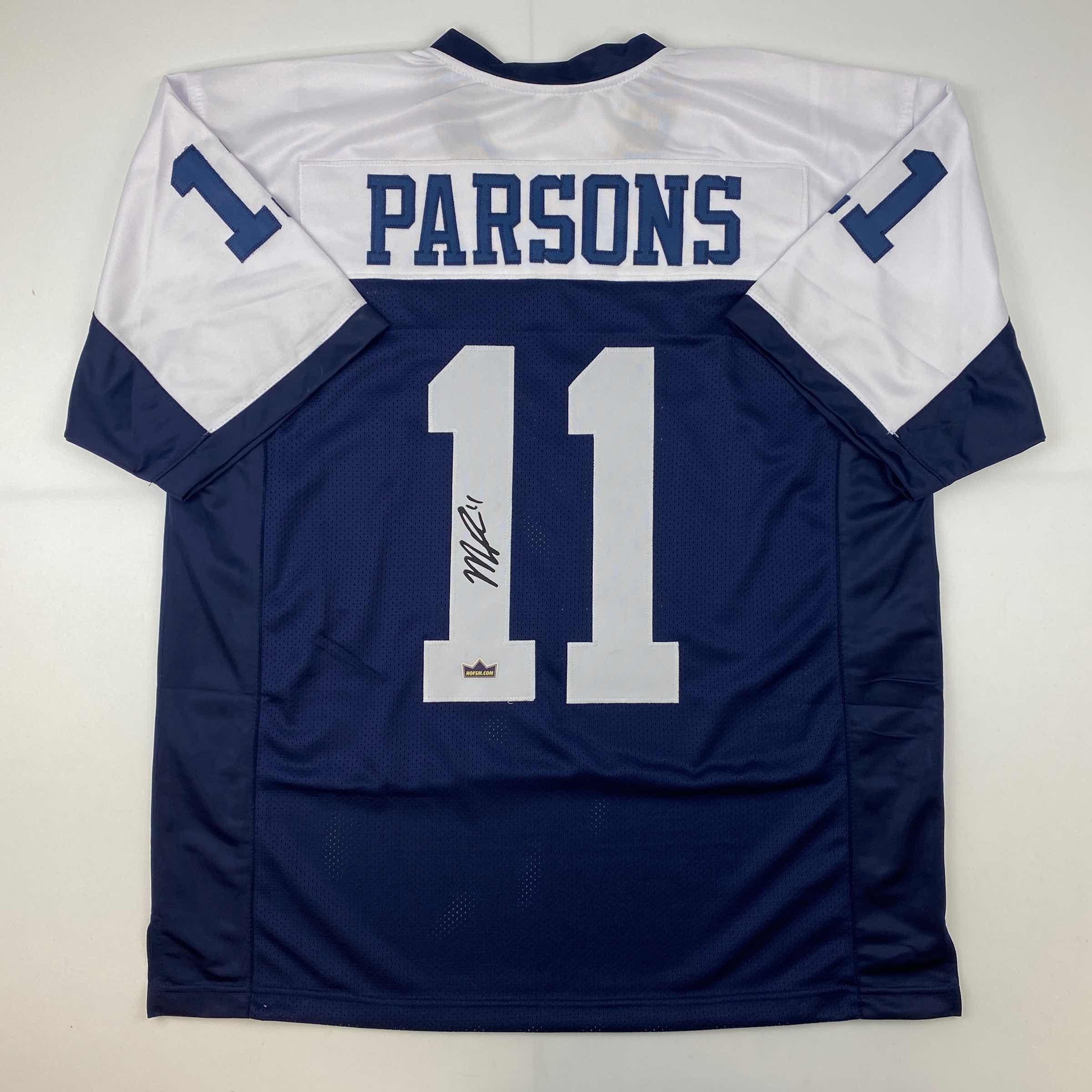 Facsimile Autographed Micah Parsons Dallas Thanksgiving Day Reprint Laser Auto Football Jersey Size Men's XL