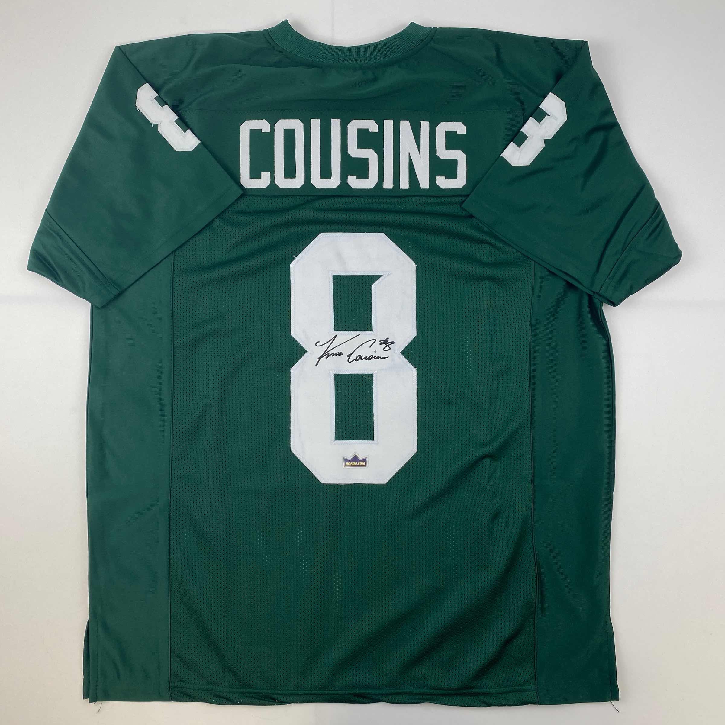 Facsimile Autographed Kirk Cousins Michigan State Green Reprint Laser Auto College Football Jersey Size Men's XL